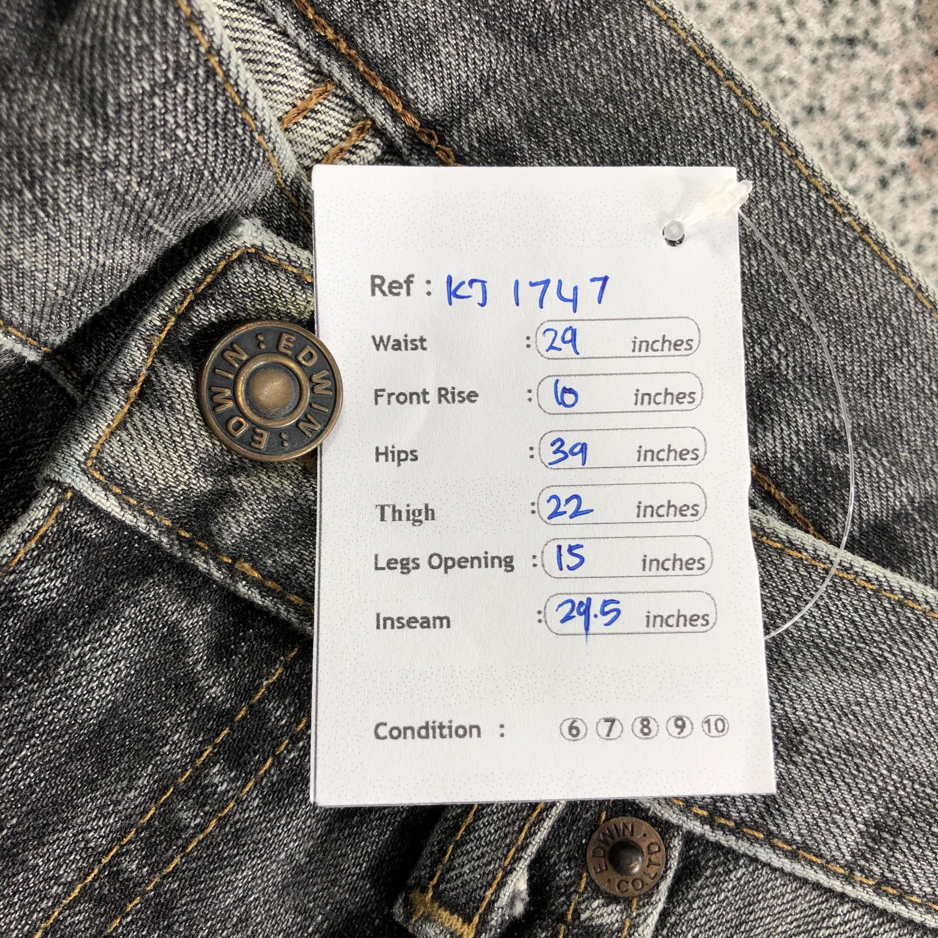 Edwin Vintage Edwin 503 Jeans Faded Gray Denim KJ1747 Size US 28 / EU 44 - 12 Thumbnail