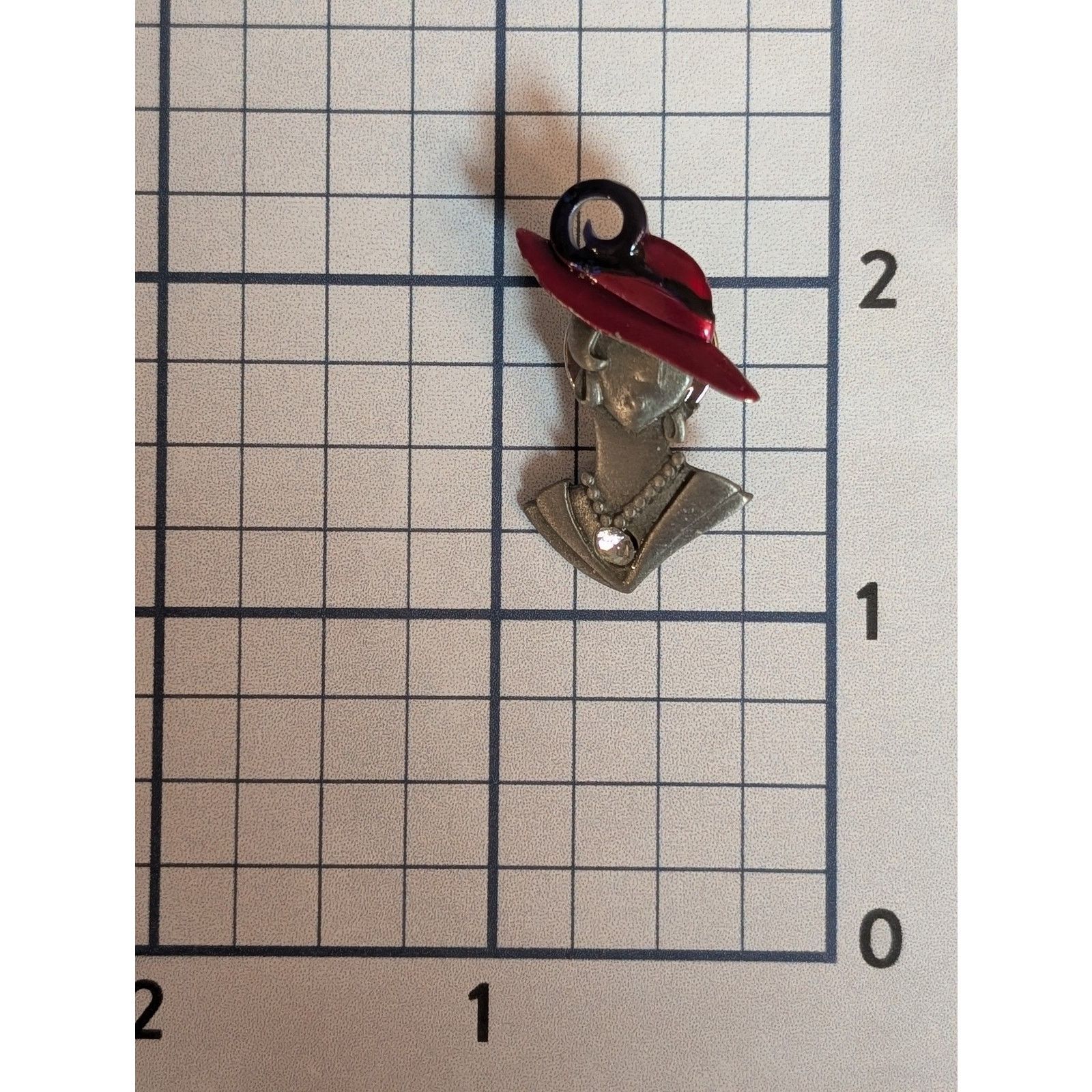 Vintage VTG 1990s Jonette Jewelry Red Hat Lady Rhinestone Lapel Pin Size ONE SIZE - 4 Thumbnail