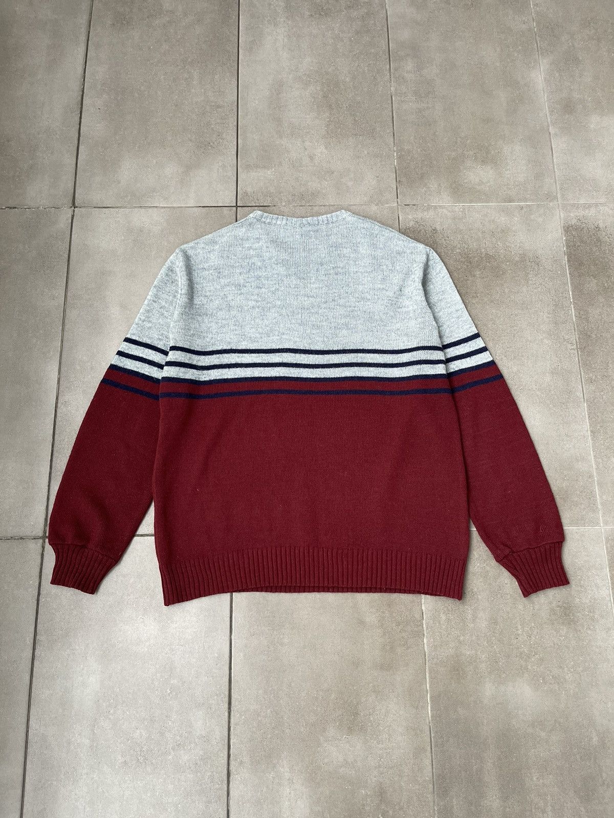 Vintage Vintage Y2K Red Grey Stripped Navy Wool Thin Sweater Size US M / EU 48-50 / 2 - 8 Thumbnail