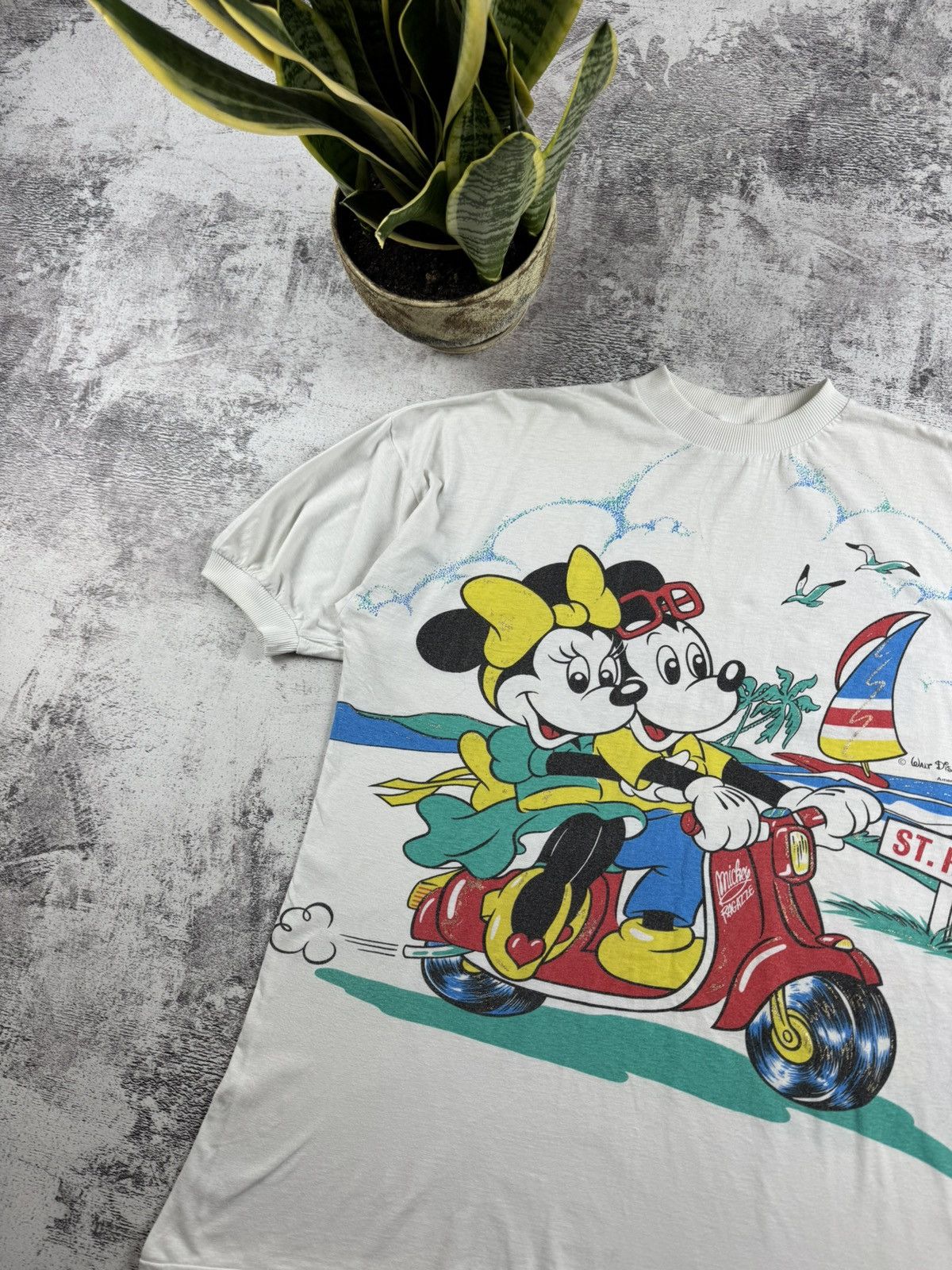 Disney 1980 Americanwear 80S 90S Mickey Mouse Cartoon T Shirt Tee Size US XXL / EU 58 / 5 - 6 Thumbnail