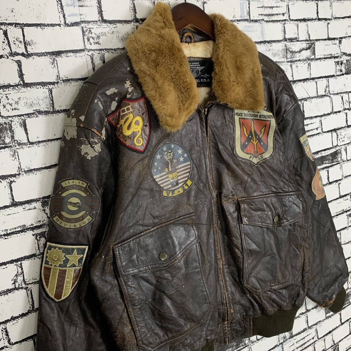 Bugle Boy Vintage Bugle Boy US Air Force Flight Leather Jacket Size US L / EU 52-54 / 3 - 4 Thumbnail