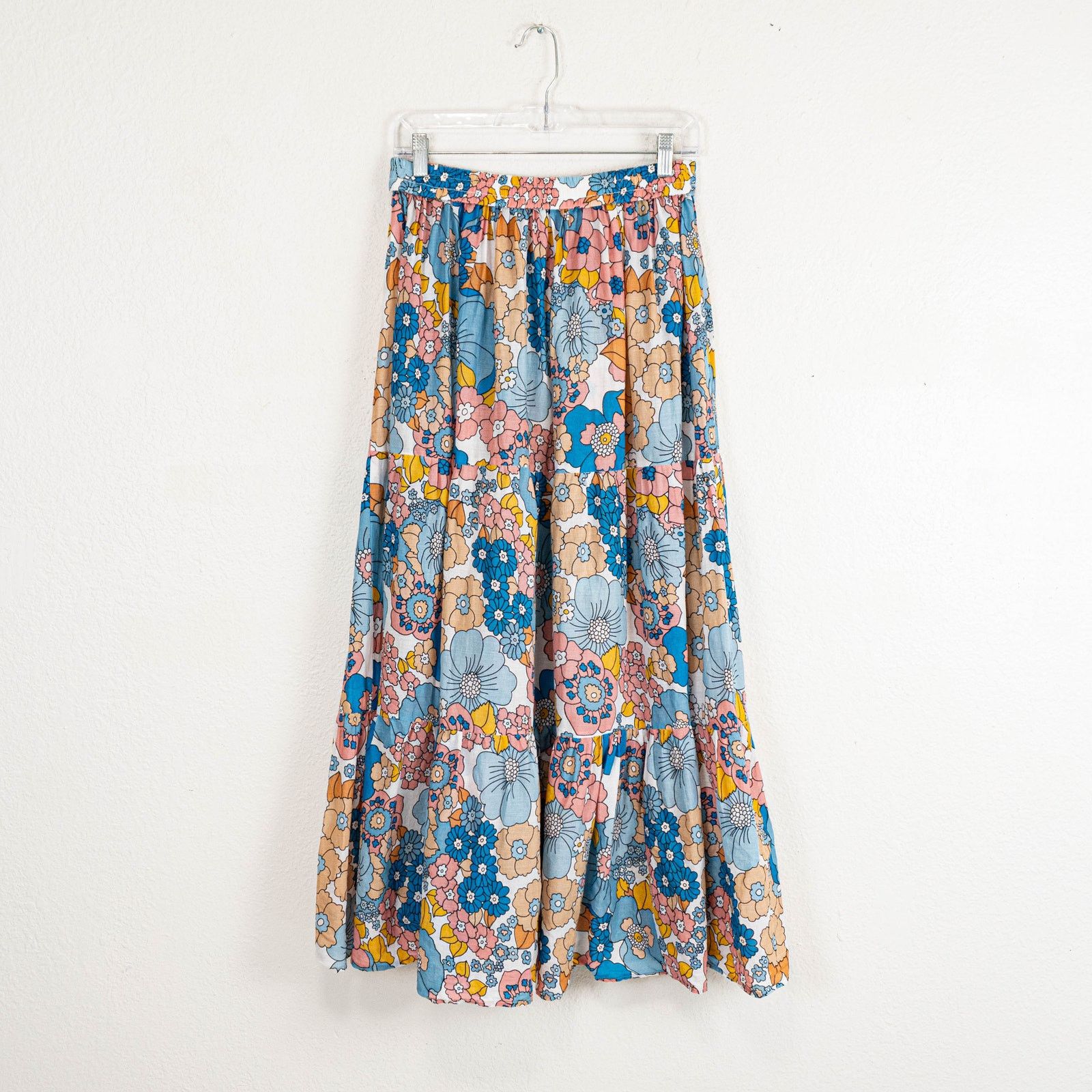 Dodo Bar Or Dodo Bar Or Retro Floral Maxi Skirt Boho Small 100% cotton Size 26" / US 2 / IT 38 - 9 Thumbnail