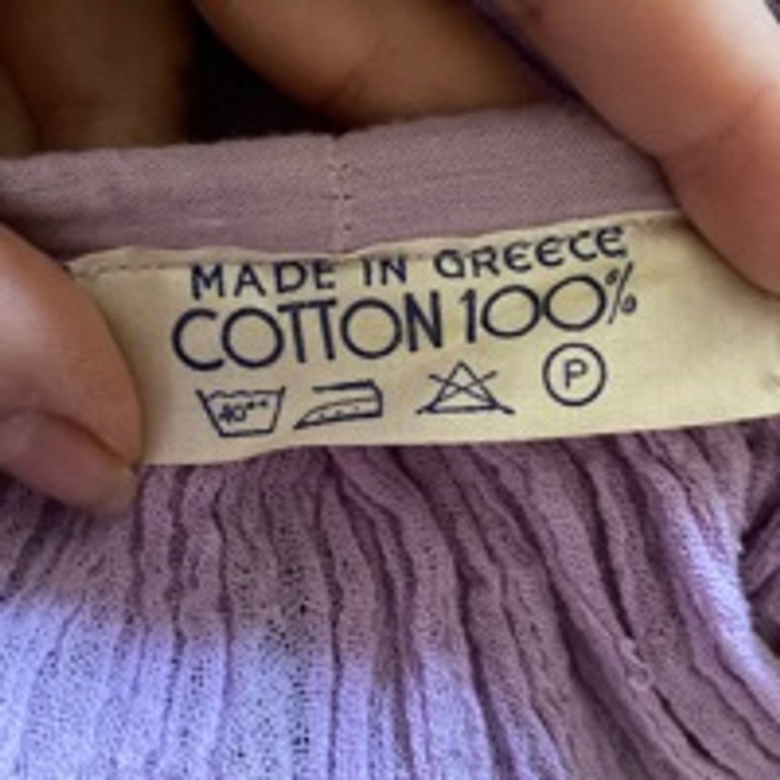 Vintage Boho Lilac Crinkle Cotton Off Shoulder Top Cottagecore M Size M / US 6-8 / IT 42-44 - 3 Thumbnail