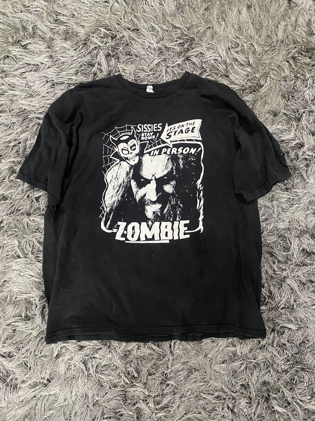 image of Band Tees x Rock T Shirt Rob Zombie Y2K Tee in Black, Men's (Size XL)