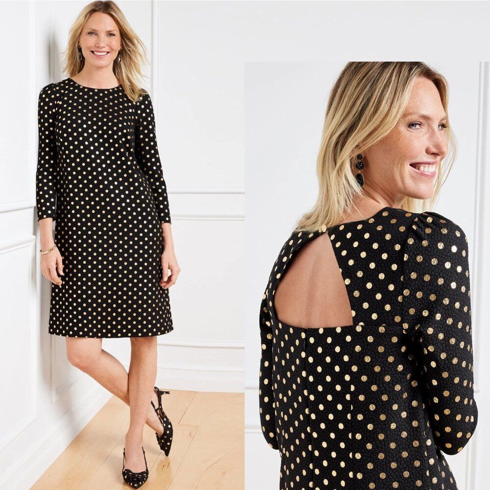 Talbots New Talbots Back Glitter Dot Cutout Dress Size 16 Petite Size XXL / US 16-18 / IT 52-54 - 2 Thumbnail