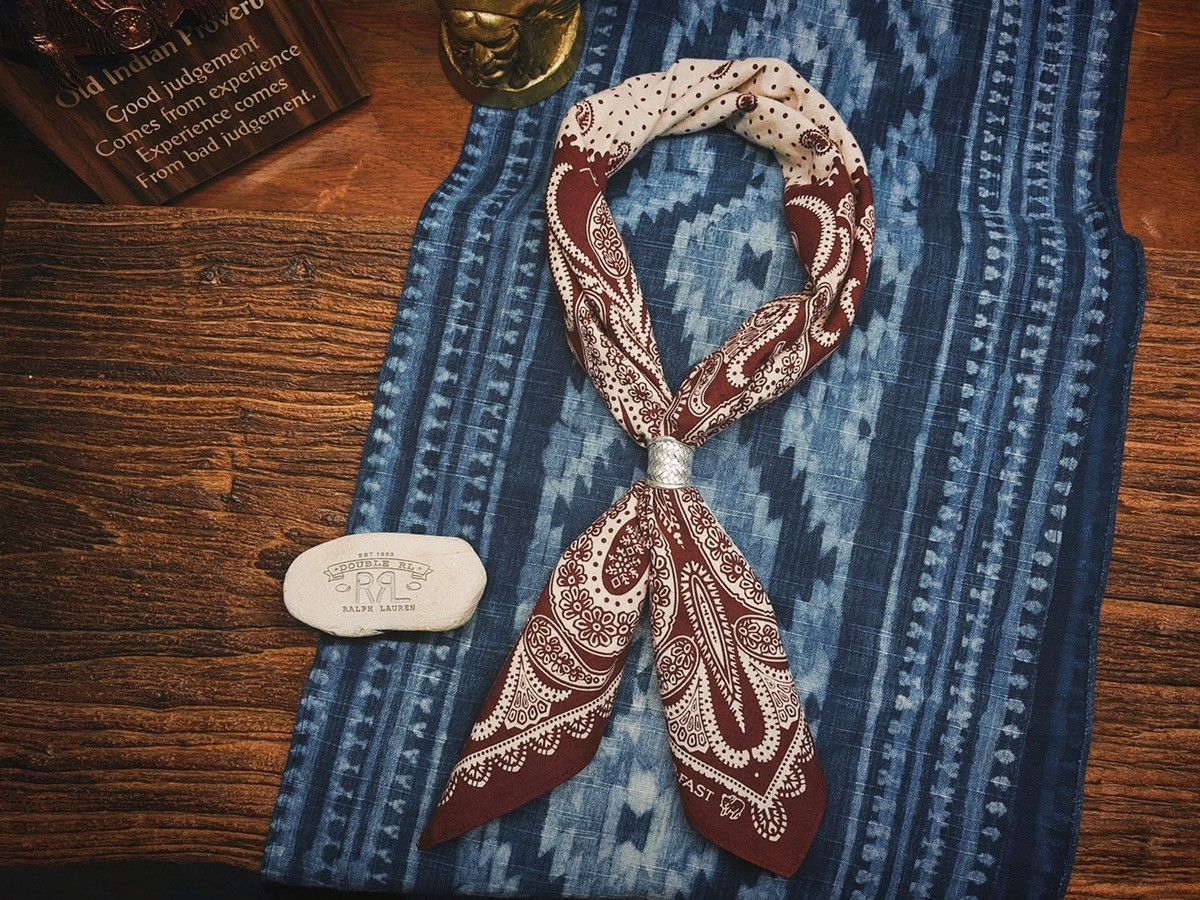 RRL Ralph Lauren RRL Indigo Turn of the Century Paisley Bandanna Scarf Size ONE SIZE - 8 Thumbnail