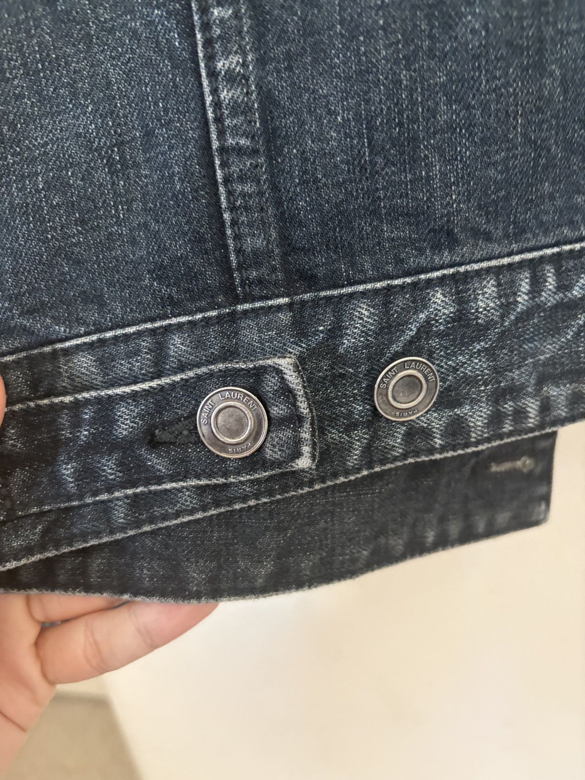 Saint Laurent Paris SS13 Distressed Denim Trucker Jacket Hedi Slimane DJ01M Size US S / EU 44-46 / 1 - 4 Thumbnail