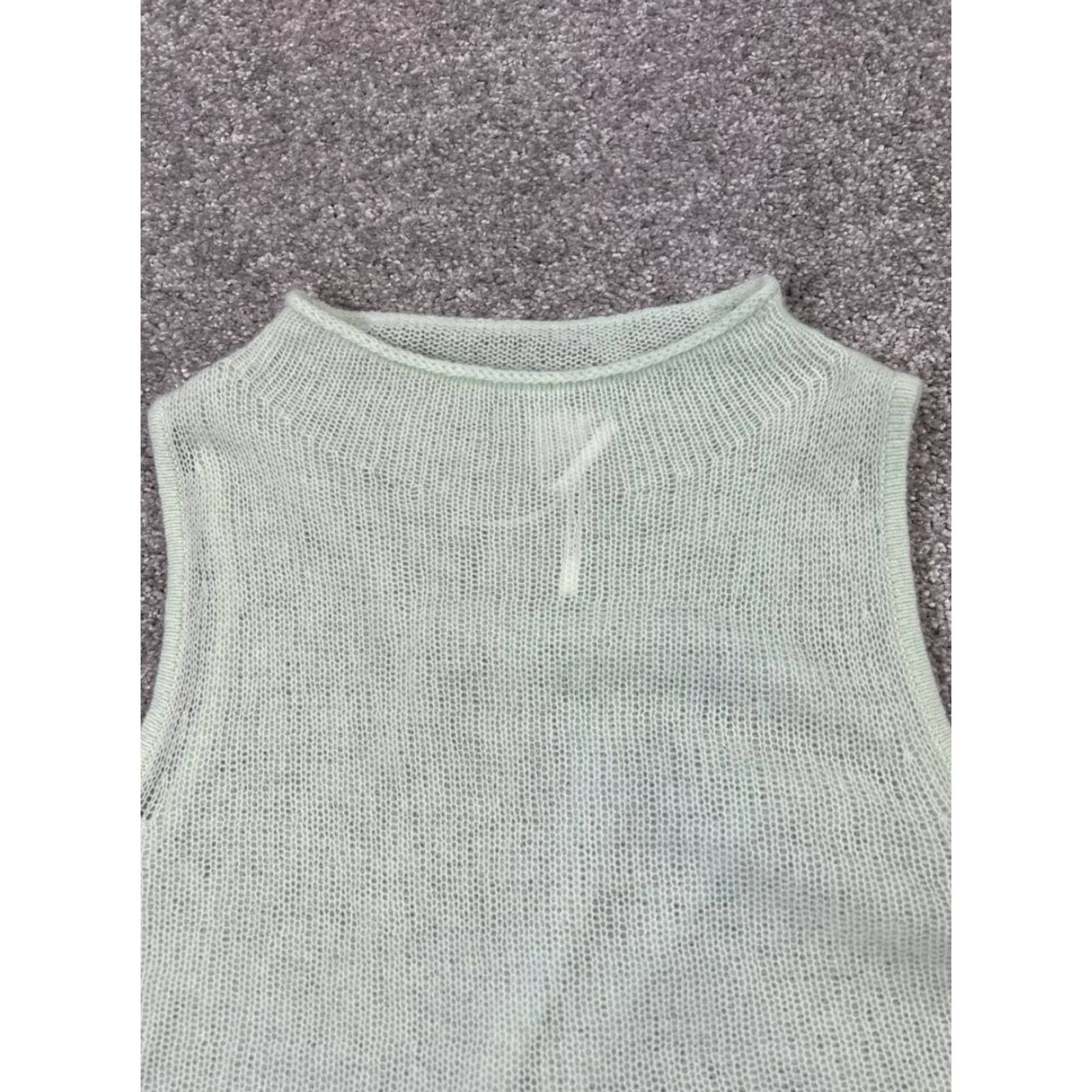 Anthropologie Anthropologie Shirt Womens Small Blue Cashmere Knit Tank Top Size S / US 4 / IT 40 - 2 Thumbnail