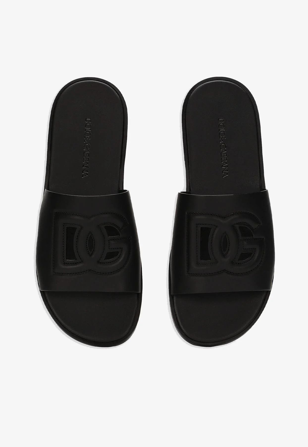 Dolce & Gabbana o1s22i1n0225 Leather Slides in Black Size US 8 / EU 41 - 4 Thumbnail