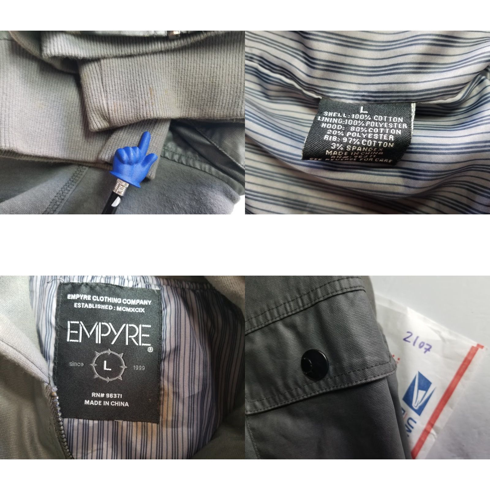 Empyre Empyre Jacket Hooded Full-Zip Gray L Men Pocketed Biker See All Pics Size US L / EU 52-54 / 3 - 9 Thumbnail