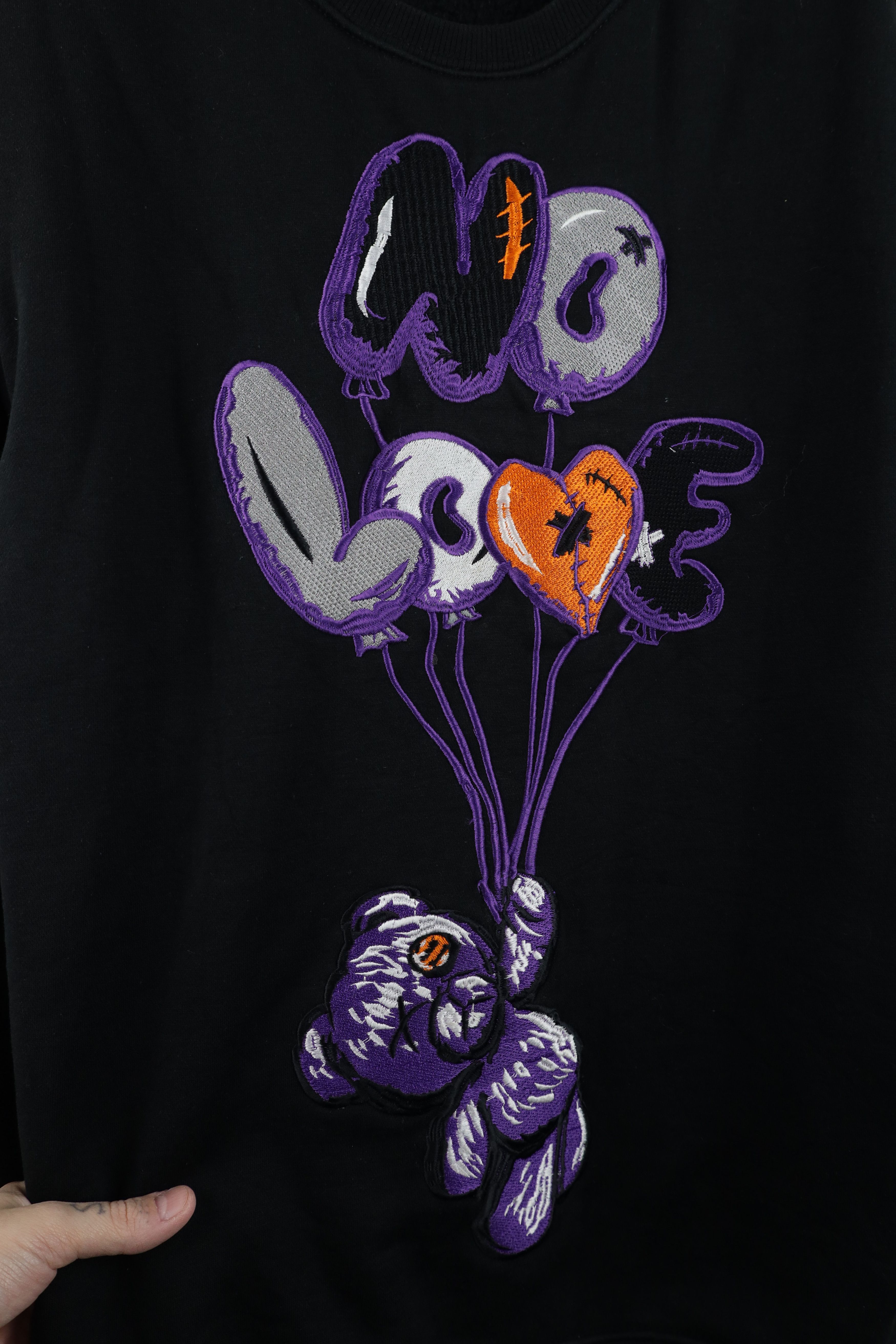 Vintage Vintage 90s Streetwear Spell Out No Love Bear Sweatshirt Size US XL / EU 56 / 4 - 4 Thumbnail