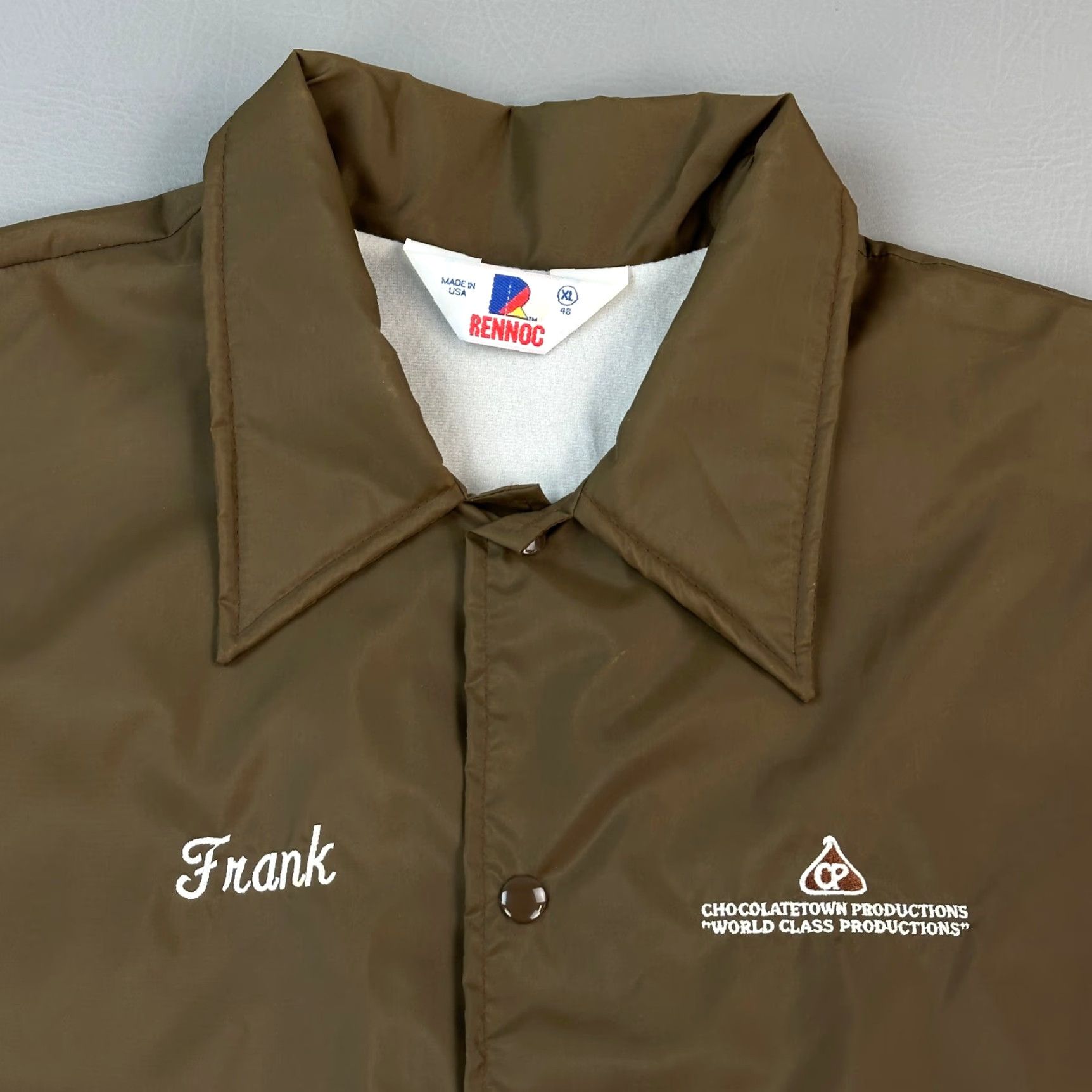 Vintage Vintage Rennoc Coaches Jacket Mens XL Brown 80s USA USA 80s Windbreaker Jacket Men XL Brown 80s Size US XL / EU 56 / 4 - 2 Thumbnail