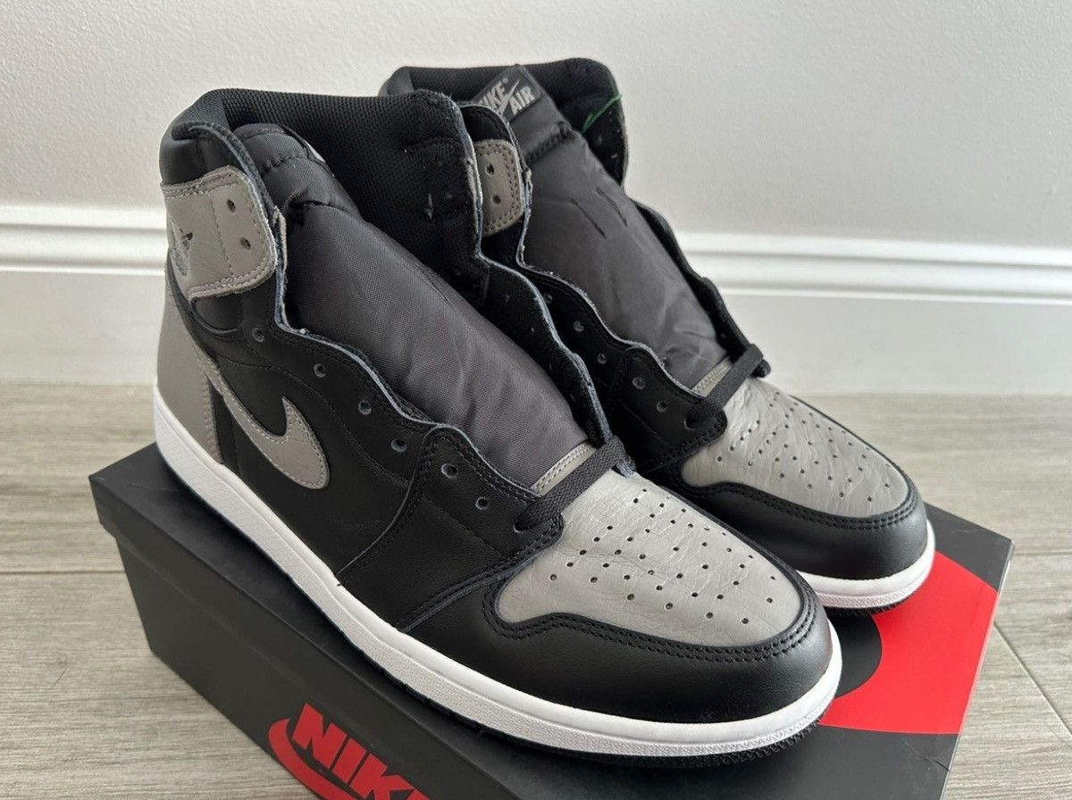 Jordan Brand Air Jordan 1 Retro High OG Shadow Black Grey White Sz 12 Size US 12 / EU 45 - 4 Thumbnail