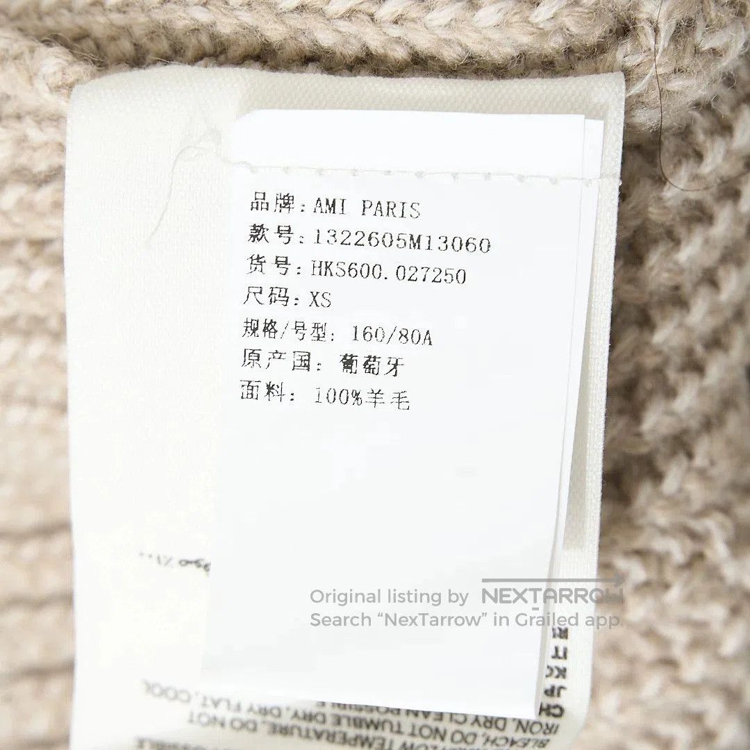 AMI Ami Paris Women's Solid Zip Collar Wool Sweater. Size M / US 6-8 / IT 42-44 - 7 Thumbnail