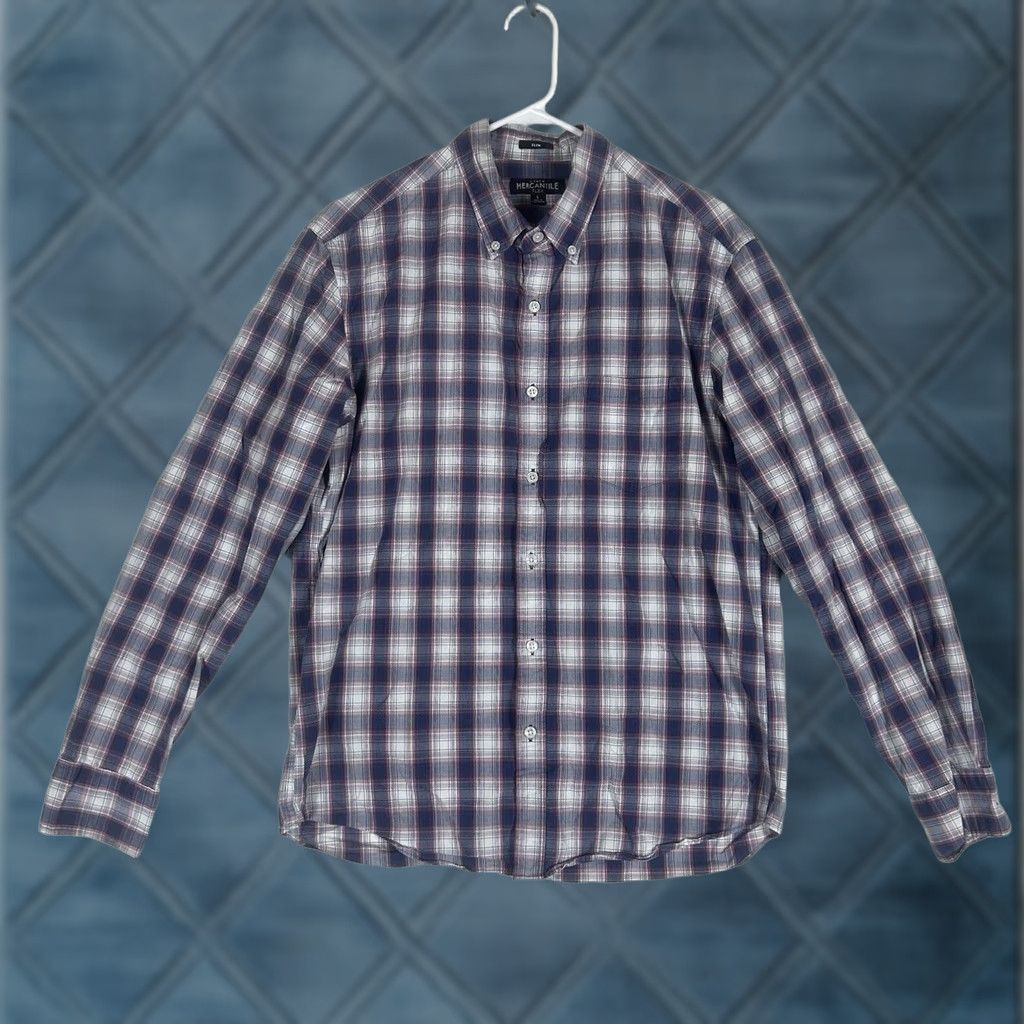 J.Crew J.Crew Mercantile Flex Plaid Button-Down Shirt Slim Fit Long Sleeve L Mens Purple Size US L / EU 52-54 / 3 - 1 Thumbnail