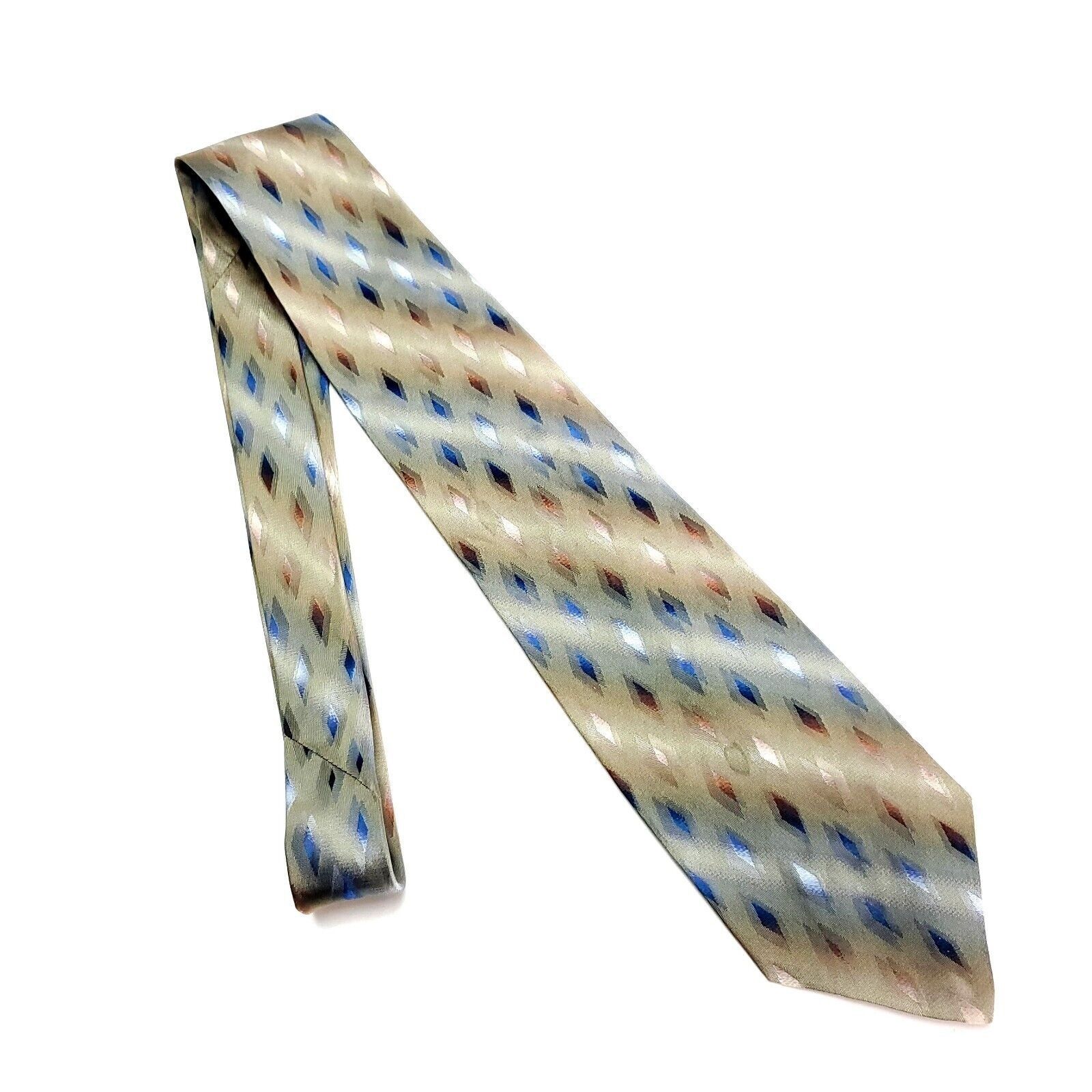 Bachrach Bachrach Textured Silk Tie Tan Blue Size ONE SIZE - 6 Thumbnail