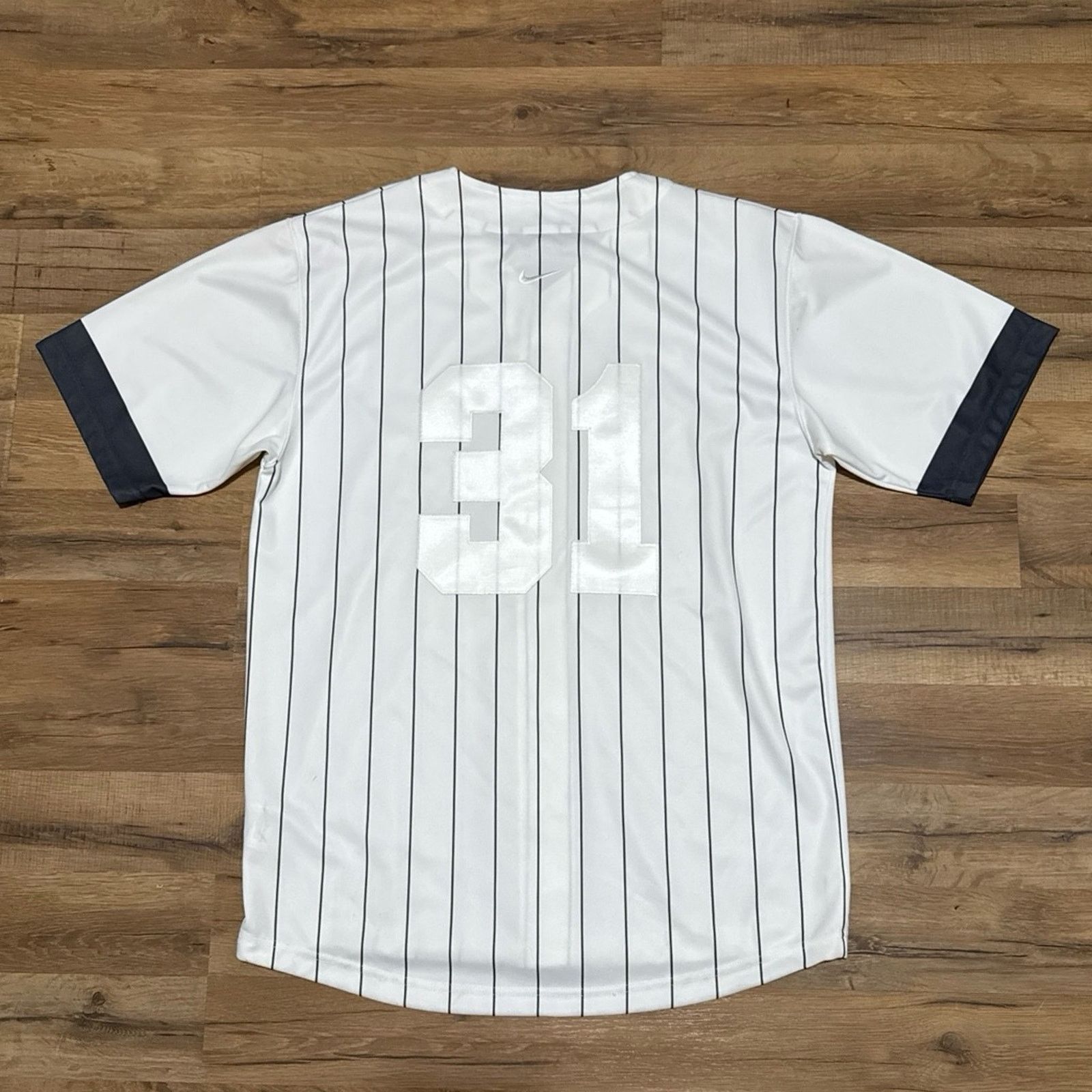 Nike 2002 Nike Button Up Baseball Pinstripe Jersey #31 Size US L / EU 52-54 / 3 - 5 Thumbnail