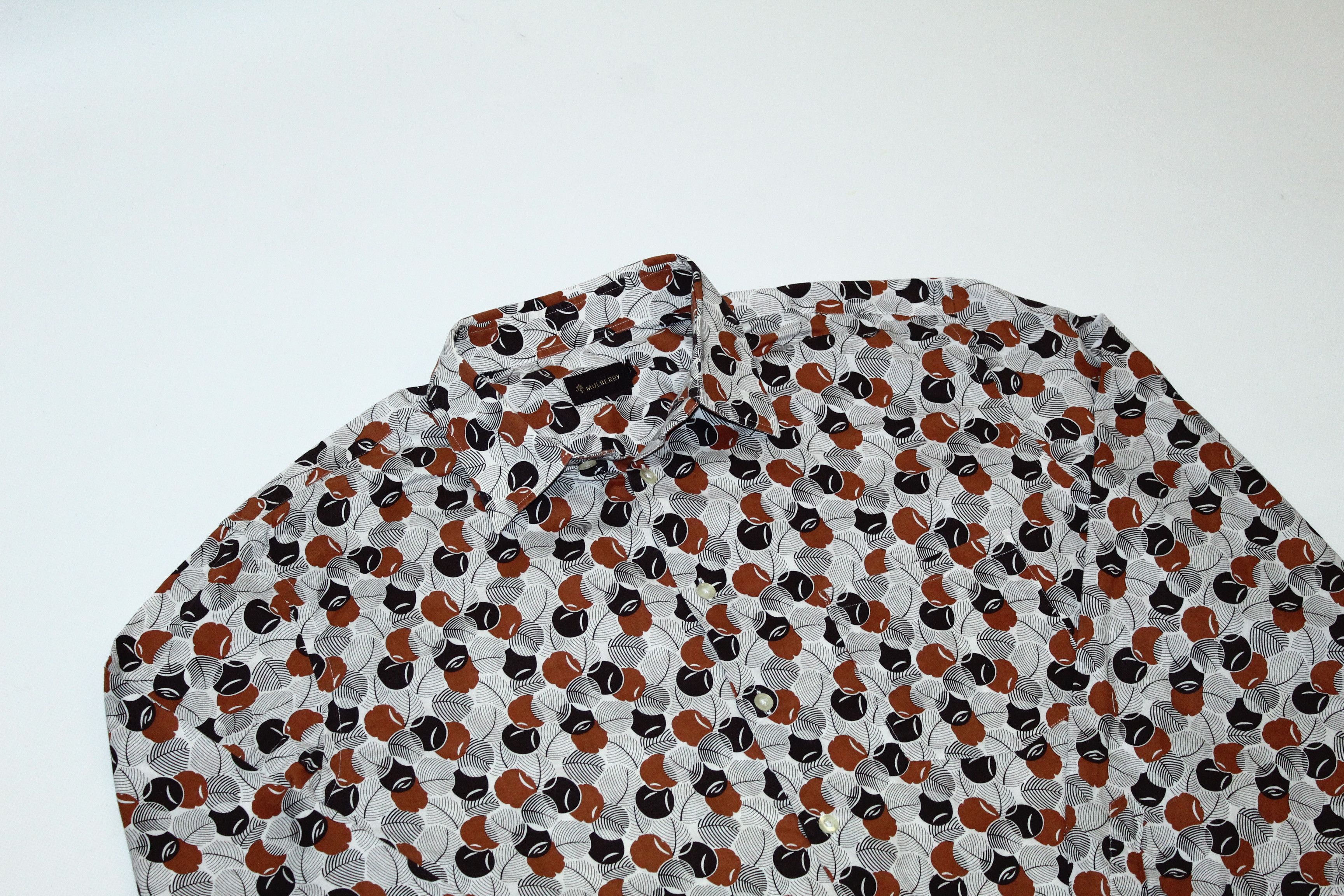 Mulberry Mulberry(x2 shirt) Poplin Cotton Abstract Print Casual Shirt Size US XL / EU 56 / 4 - 12 Thumbnail