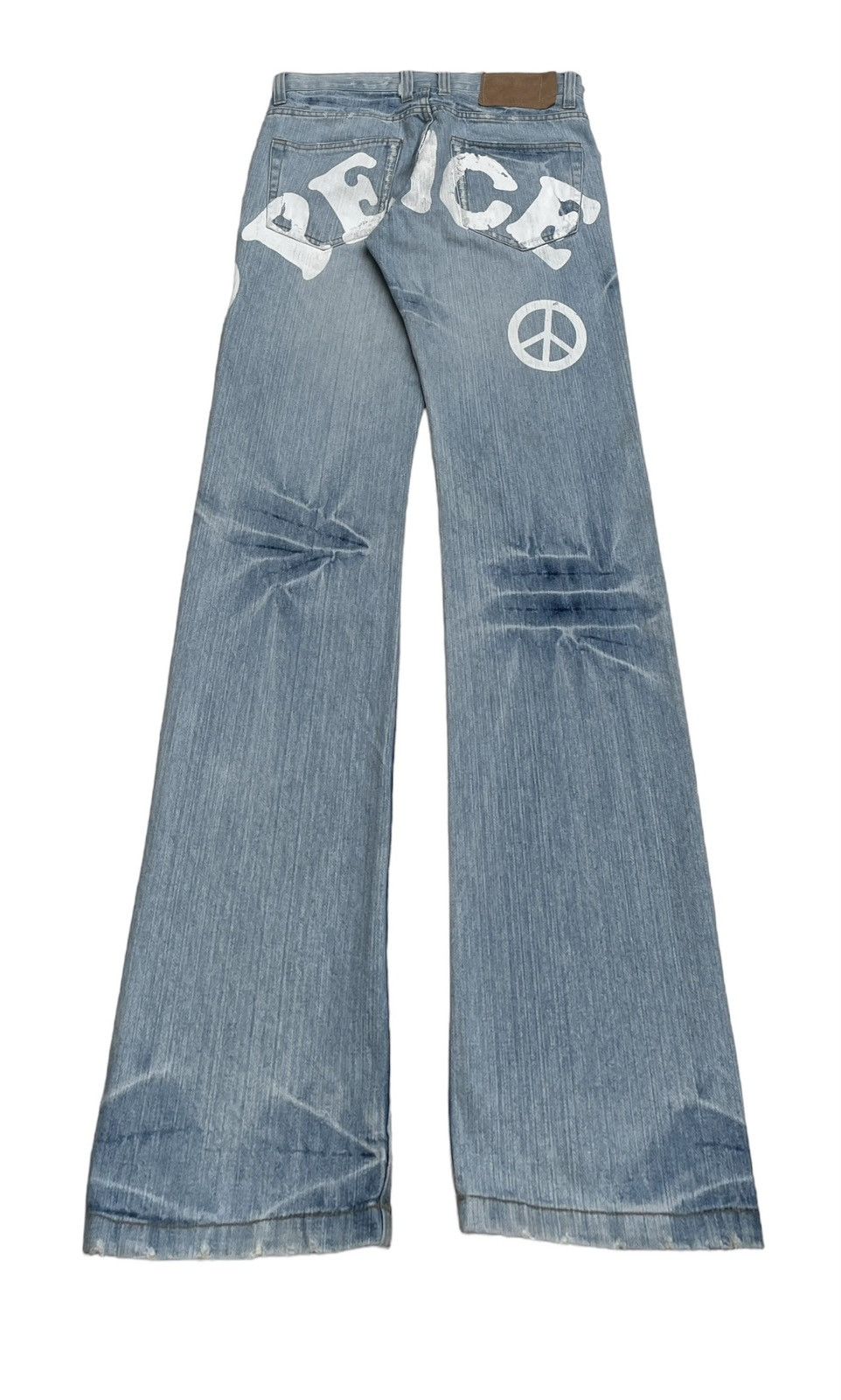 If Six Was Nine × Japanese Brand Rare Design Vintage Japanese Brand Peace Flared Jeans 2000s Size US 31 - 2 Thumbnail