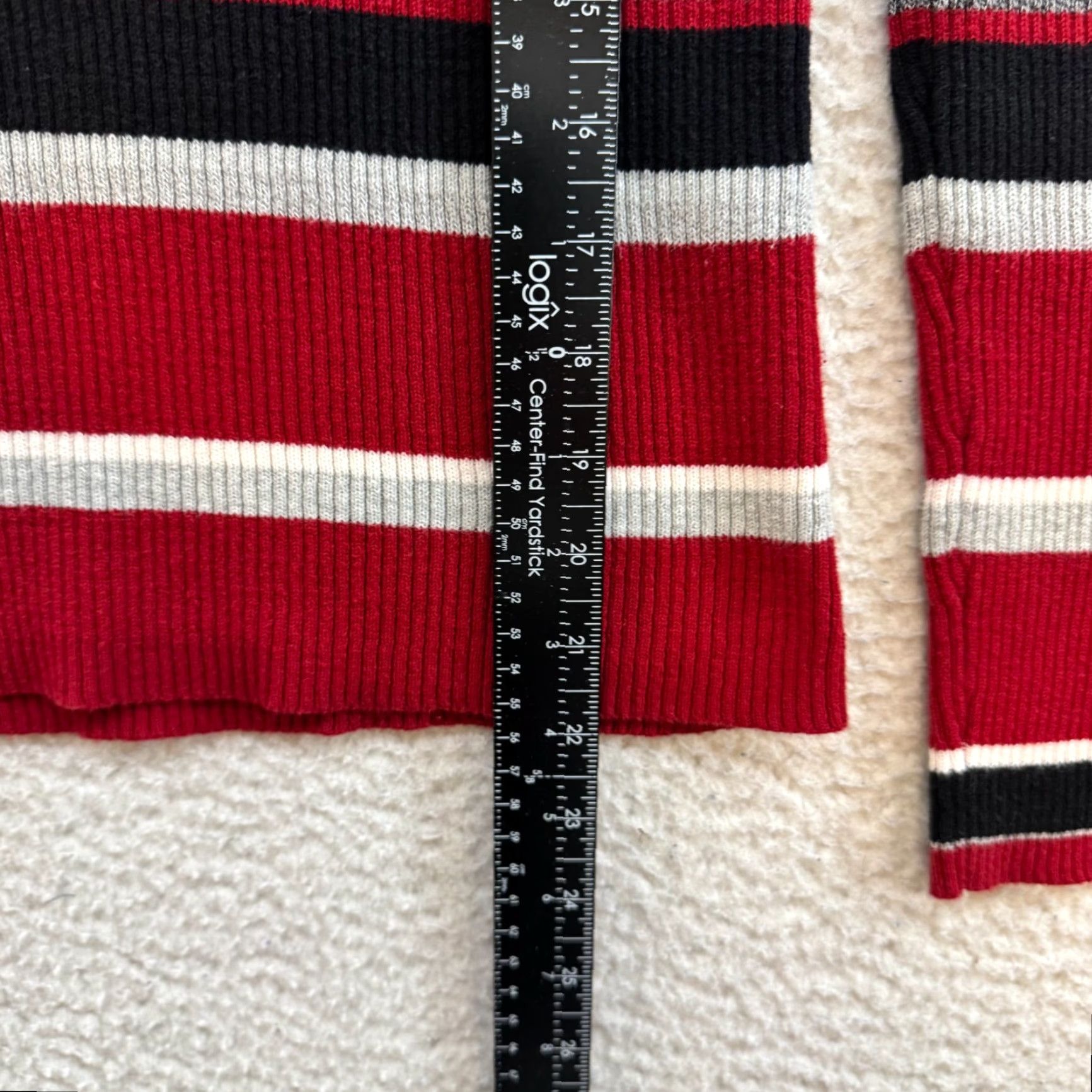 Liz Claiborne Y2K Vintage Striped Turtleneck Sweater Red Rib Knit Grunge Long Sleeve Liz Claiborne XS/S Women’s S Size S / US 4 / IT 40 - 5 Thumbnail