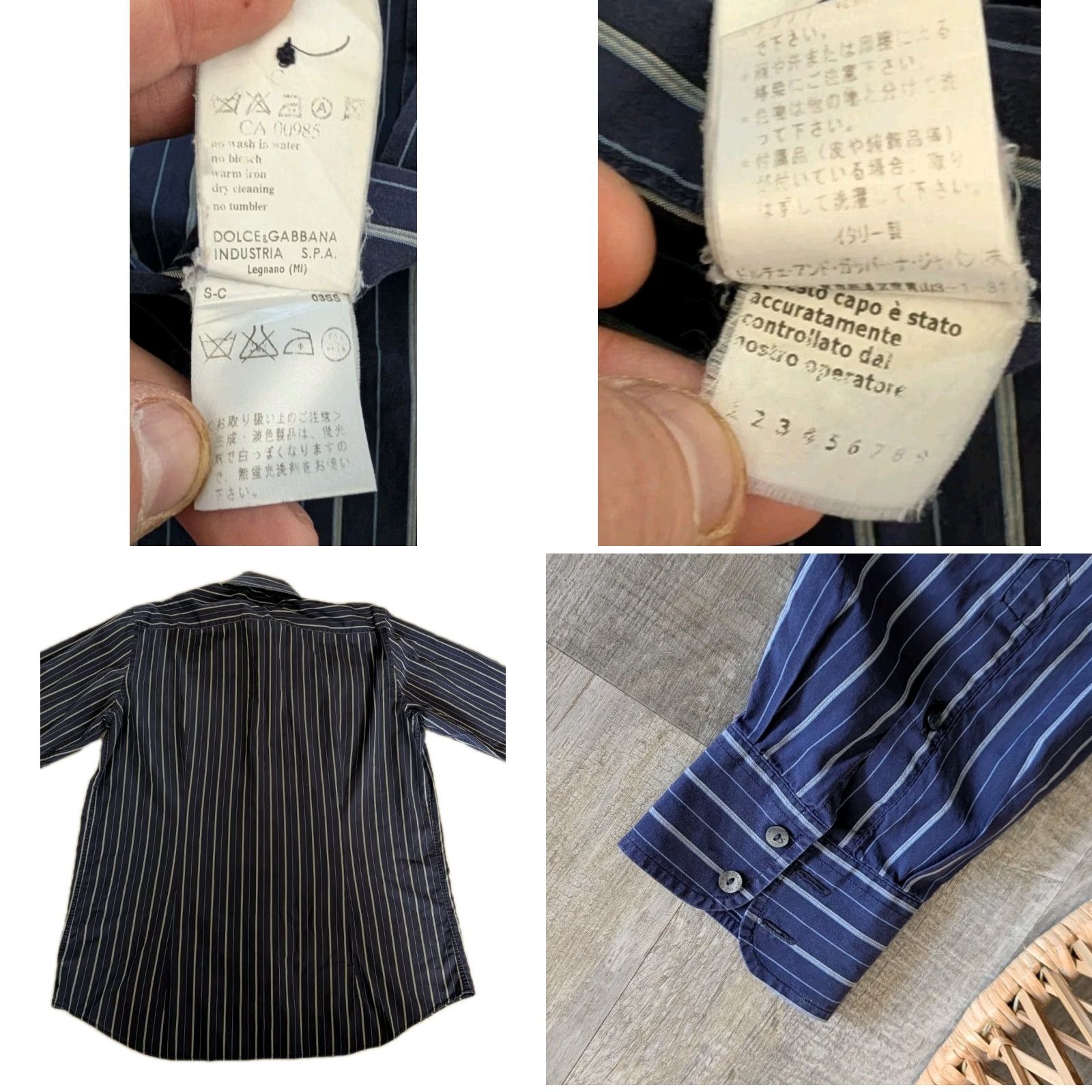 Dolce & Gabbana Dolce & Gabbana Button Up Shirt Men 17.5-44 Blue Striped Dress Shirt Button-Up Casual Formal Workwear Italian Brand Mens Size 46R - 10 Thumbnail