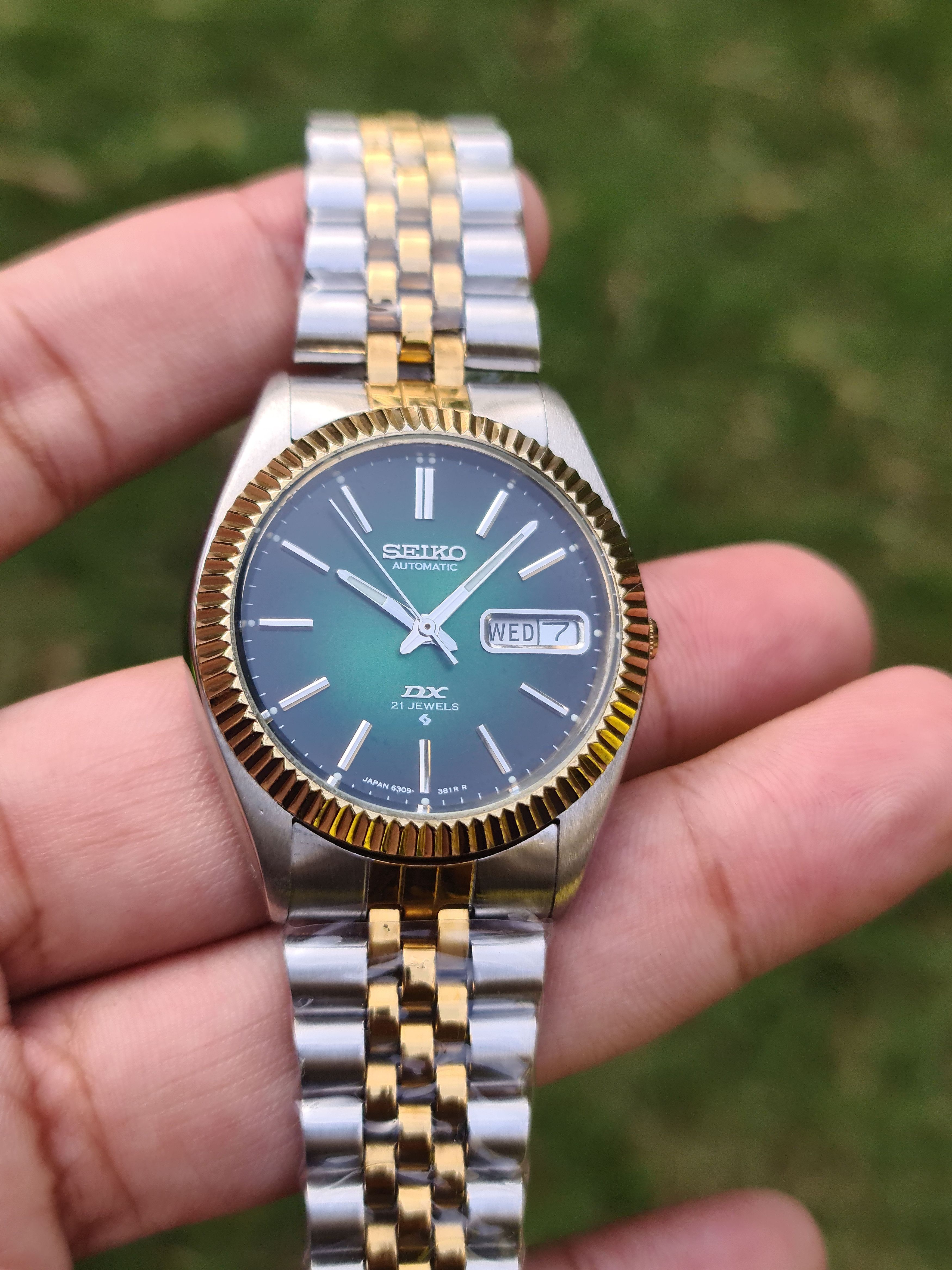 Japanese Brand Seiko DX Automatic Fluted Bazel Day/Date Japan Size 36 - 9 Thumbnail