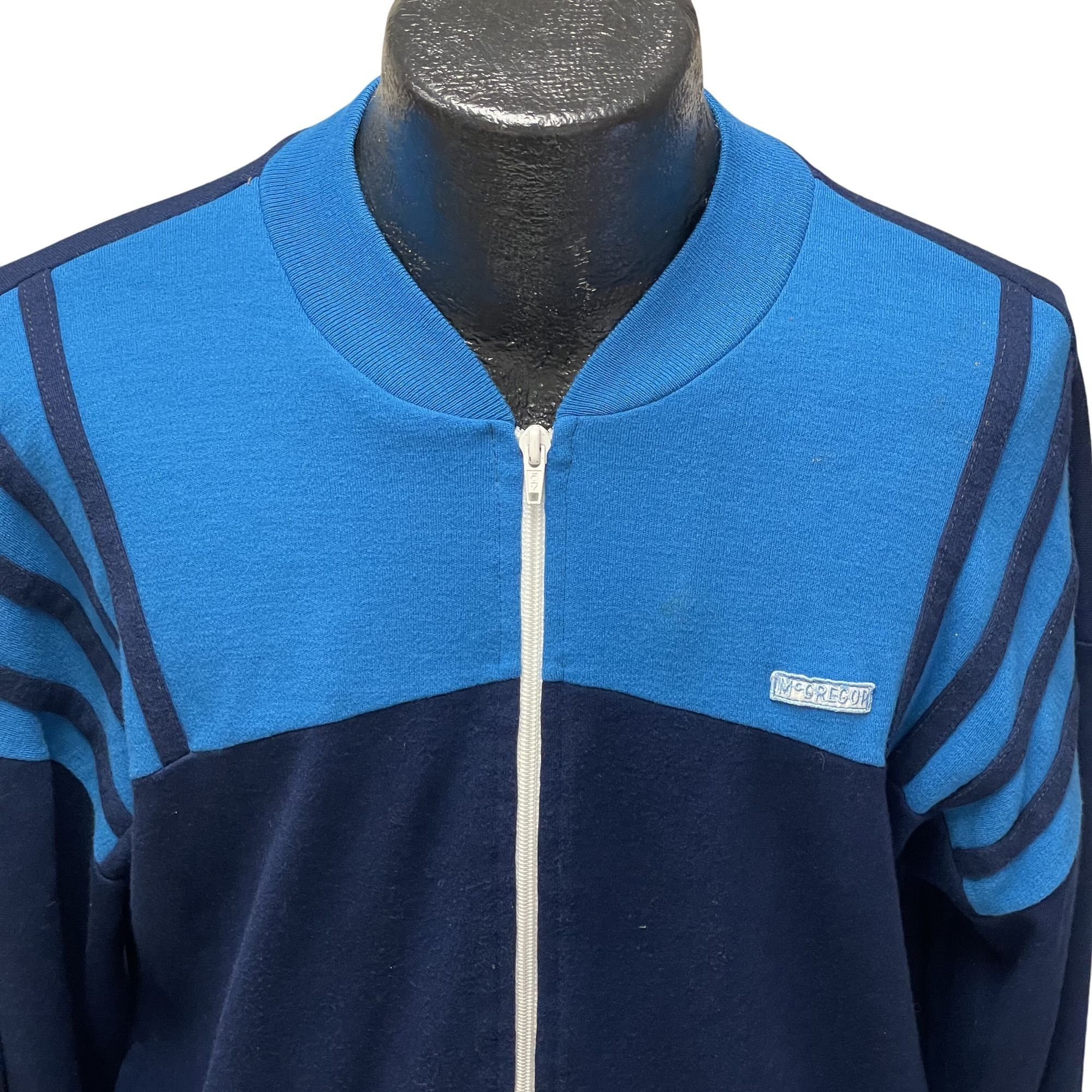 McGregor Vtg McGregor 2 TONE Blue COLORBLOCK Stripe Jacket Size US M / EU 48-50 / 2 - 3 Thumbnail