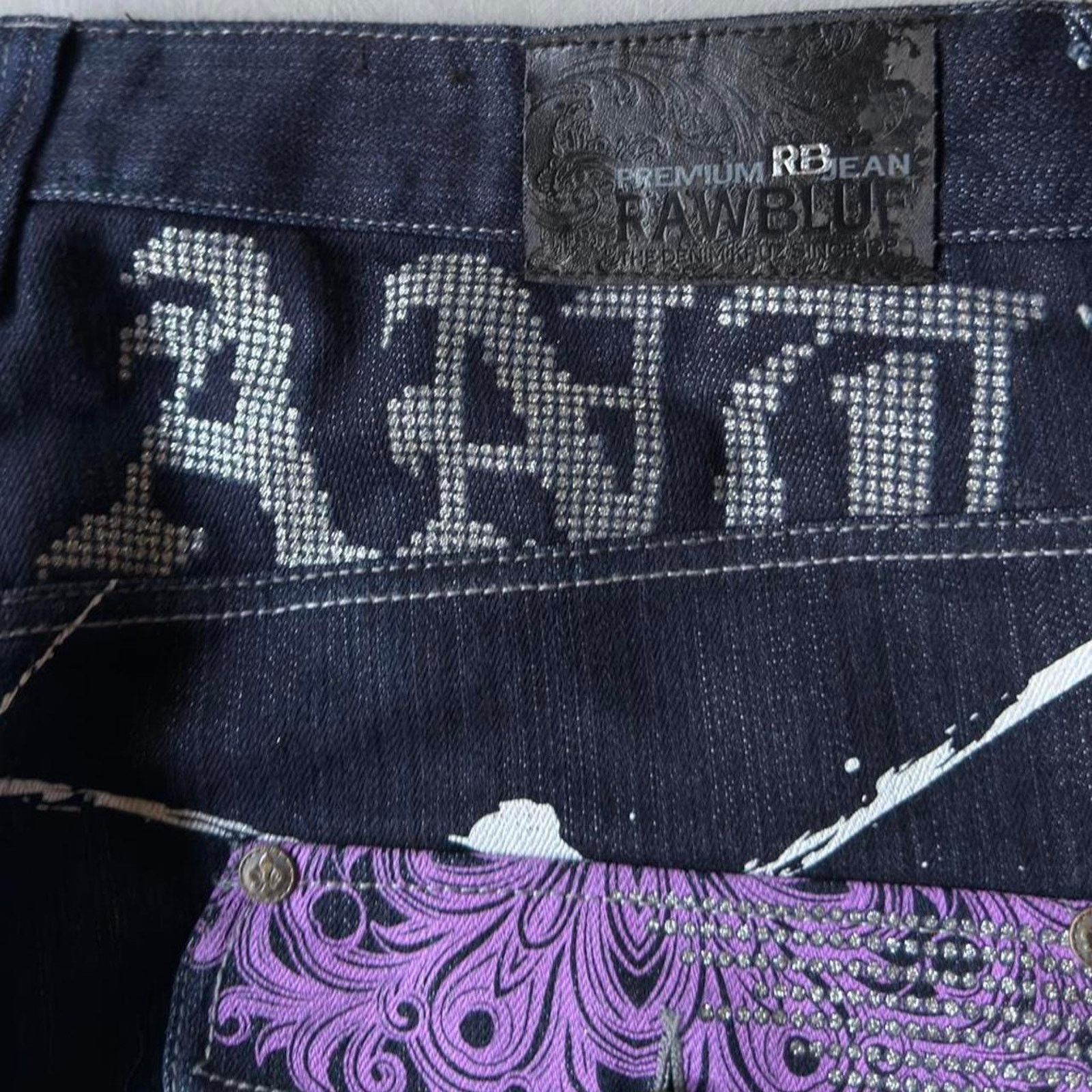 Vintage Vintage Raw Blue Baggy Jorts Wide Leg Jean Shorts Y2K Grunge Size US 40 / EU 56 - 4 Thumbnail
