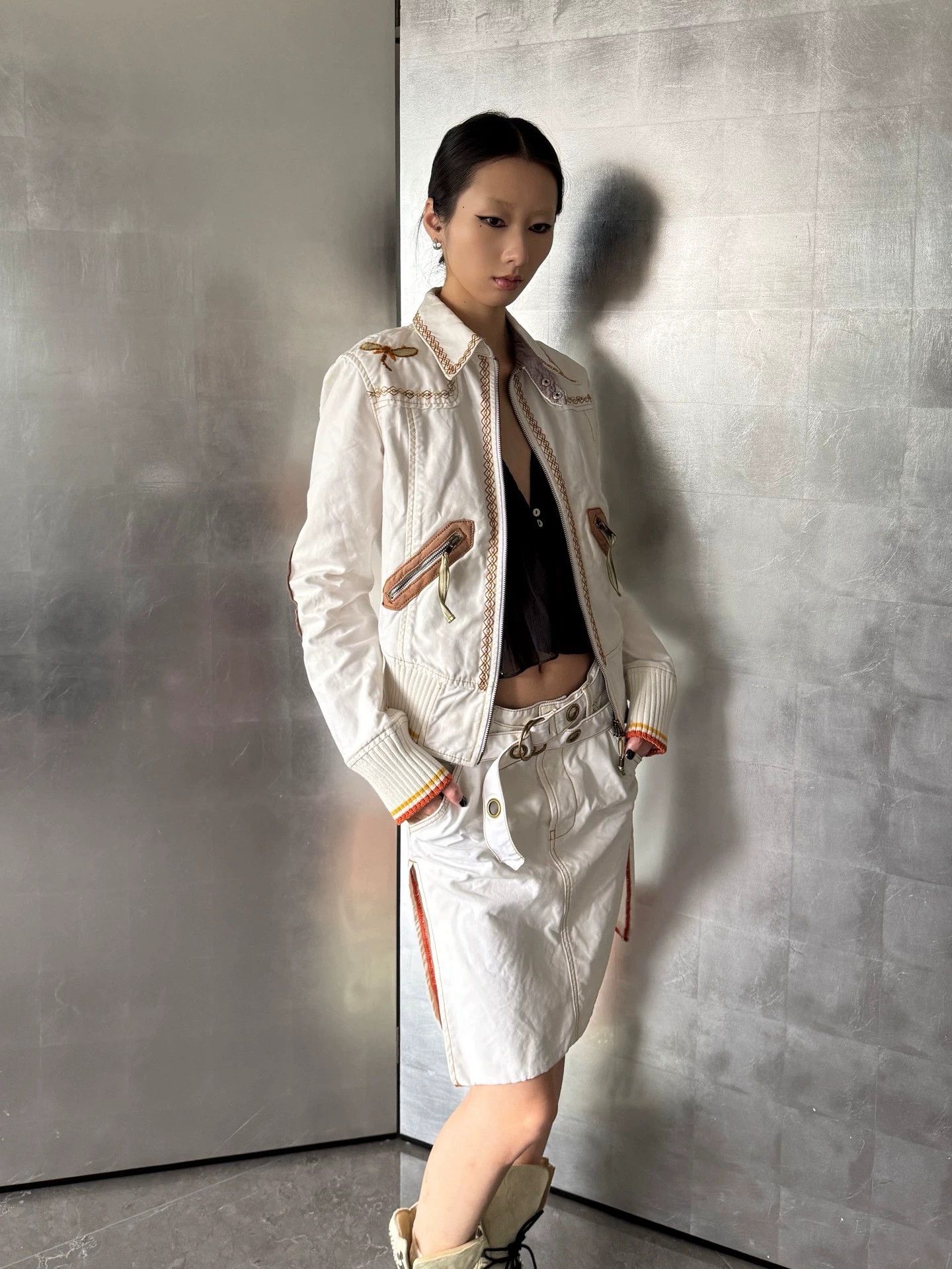 Other Embroidered Coll L-S D-Zip Italian Jacket M Vintage Size M / US 6-8 / IT 42-44 - 2 Thumbnail