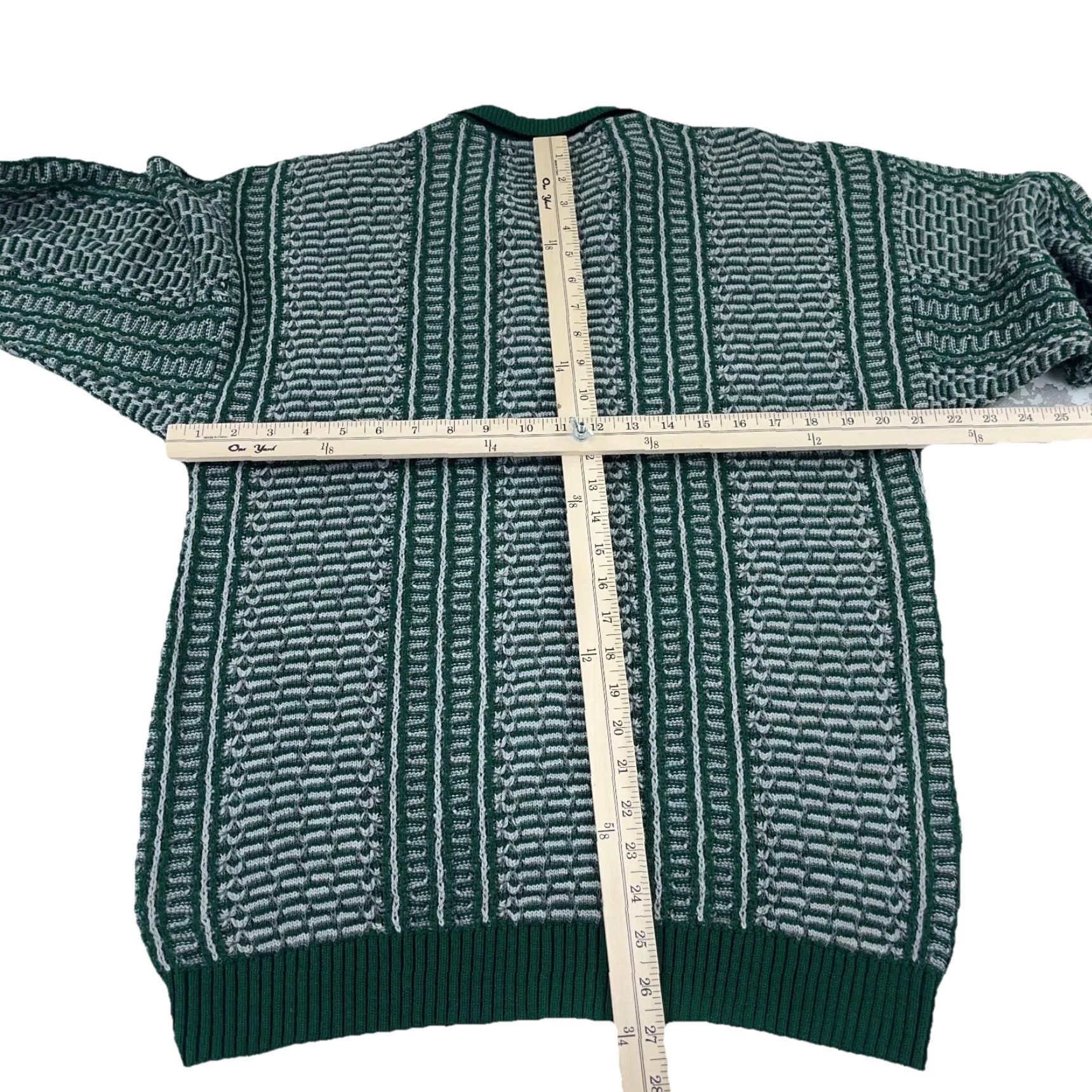 Vintage Vintage Cutter & Grant Sweater Men M Green Collared Knit Pullover Logo Embroidered Geometric All Seasons Heavyweight Knitwear Fallout? 90s? Size US M / EU 48-50 / 2 - 6 Thumbnail