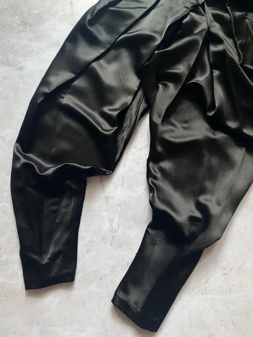 Balmain Rare Balmain x H&M Black Draped Satin Trousers Pants Luxury Size 28" / US 6 / IT 42 - 3 Thumbnail