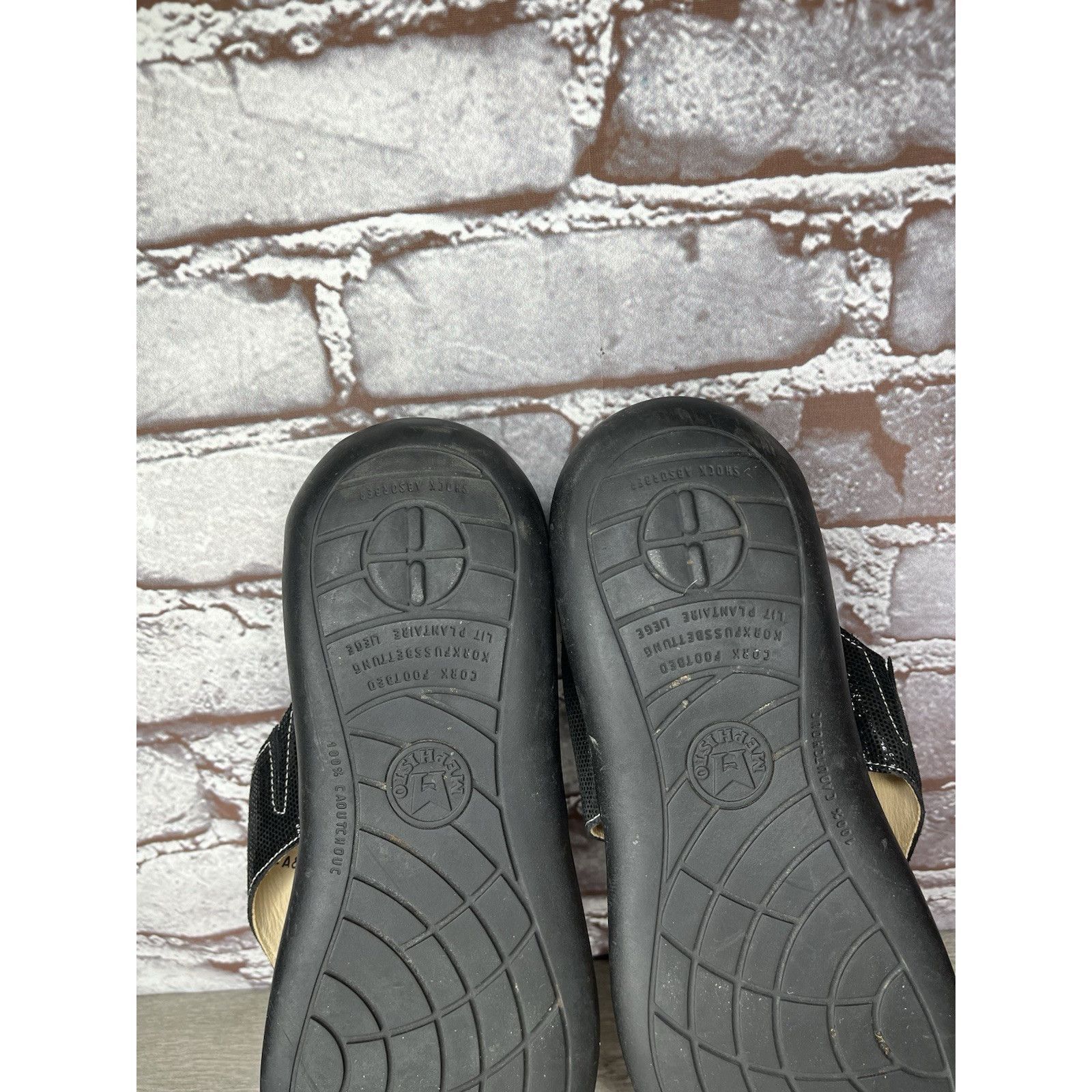 Mephisto Mephisto Agacio Black Leather Thong Slip On Sandals Women’s Size US 10.5 / IT 40.5 - 6 Thumbnail