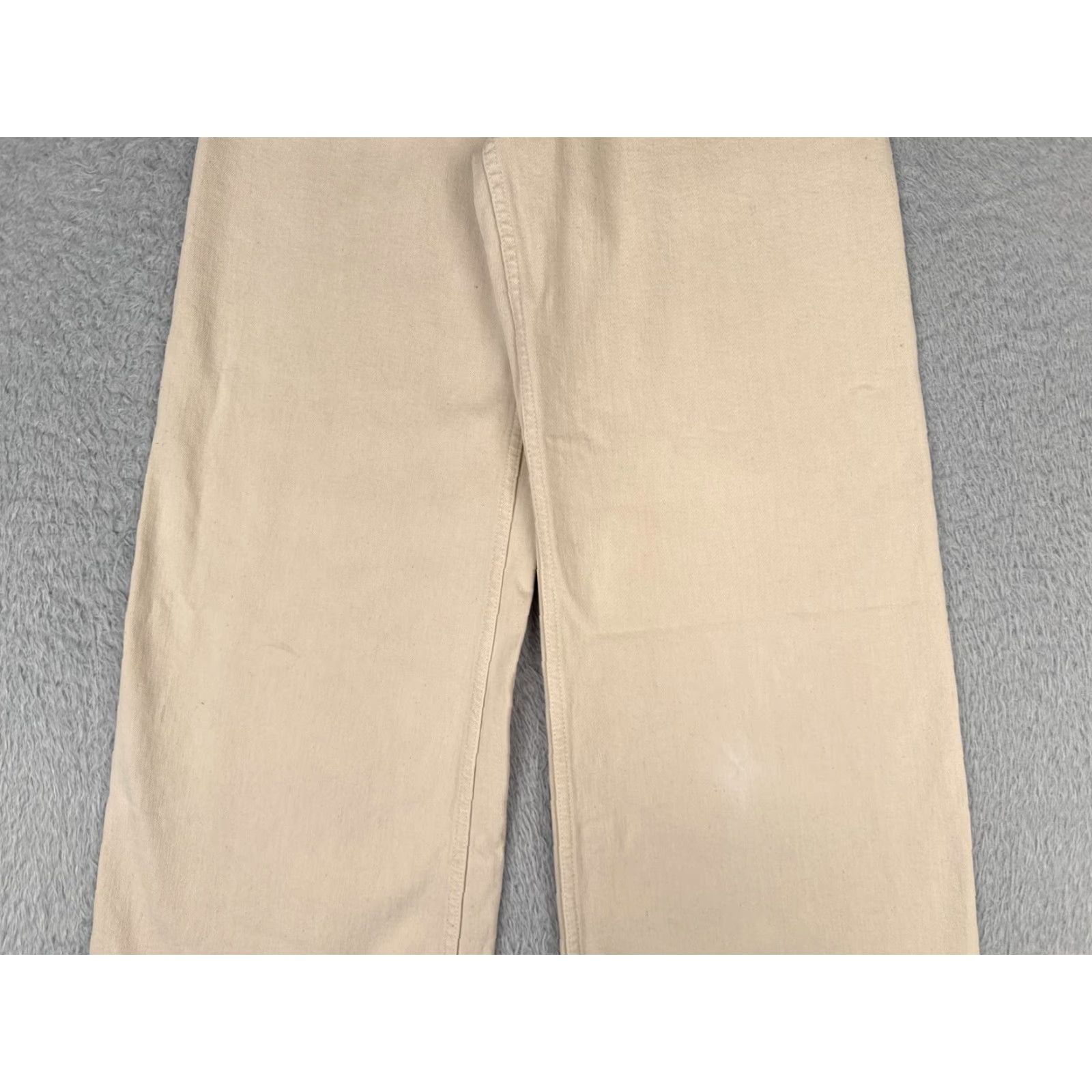 Vintage VINTAGE Womens Jeans Wide-Leg Crop Beige Denim High Rise 25x27 5-Pocket Zipper Embroidered Button Cotton 25 Regular Womens Size 42" / US 20 - 3 Thumbnail
