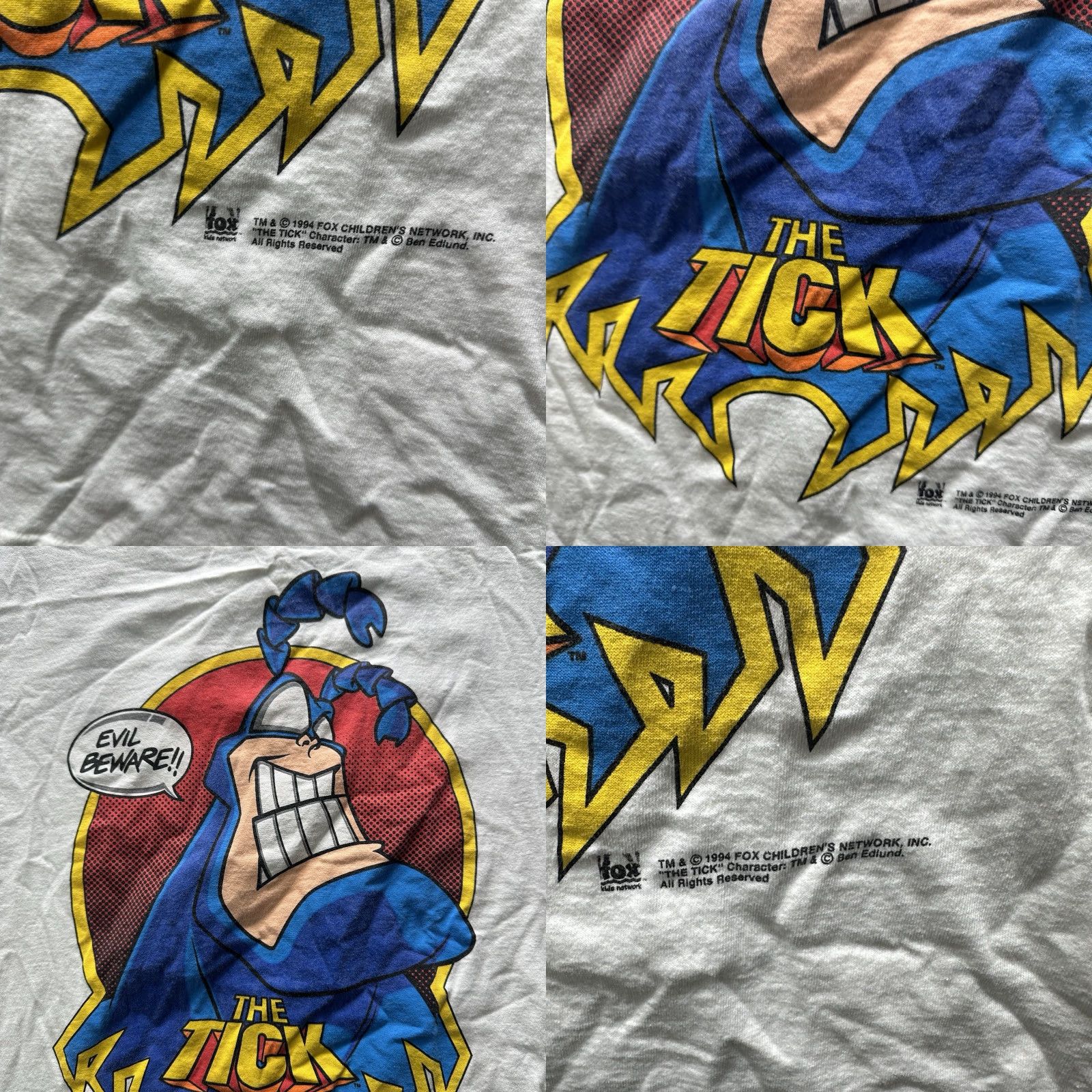 Doublet VINTAGE Changes By Together The Tick Face Graphic Evil Ways Mens L T-Shirt White Double-Sided Short Sleeve Crew Neck 2-Sided Graphic Stitch Size US L / EU 52-54 / 3 - 8 Thumbnail