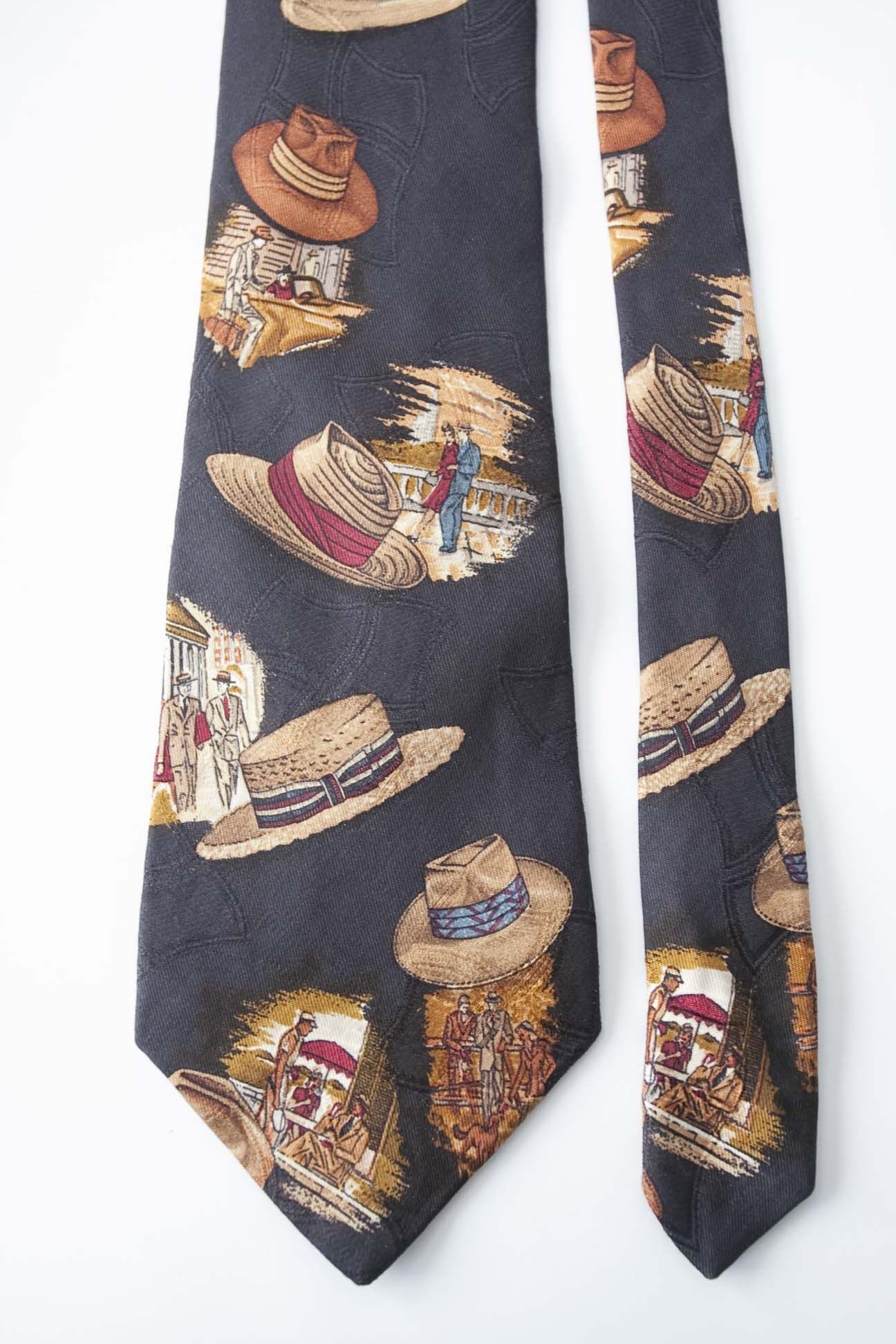 Ralph Lauren × Vintage Ralph Lauren Tie 100% Silk Hats Vintage Dark Blue Size ONE SIZE - 4 Thumbnail