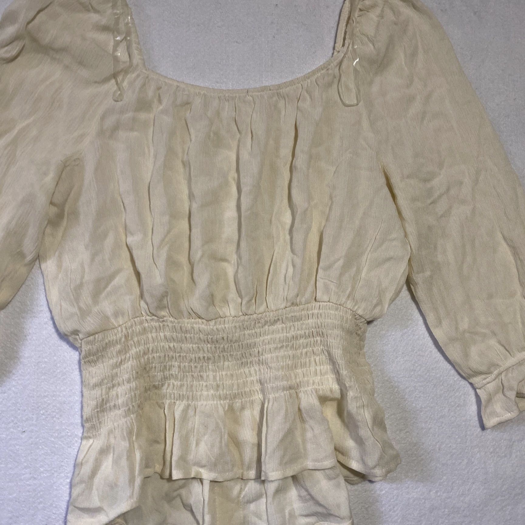 Vintage Ardene Shirt Blouse Women’s M White 100% Cotton Boat Neck Short Sleeve Top Ladies Medium Regular Fit Casual Sexy Lightweight Modern Theme Size M / US 6-8 / IT 42-44 - 6 Thumbnail
