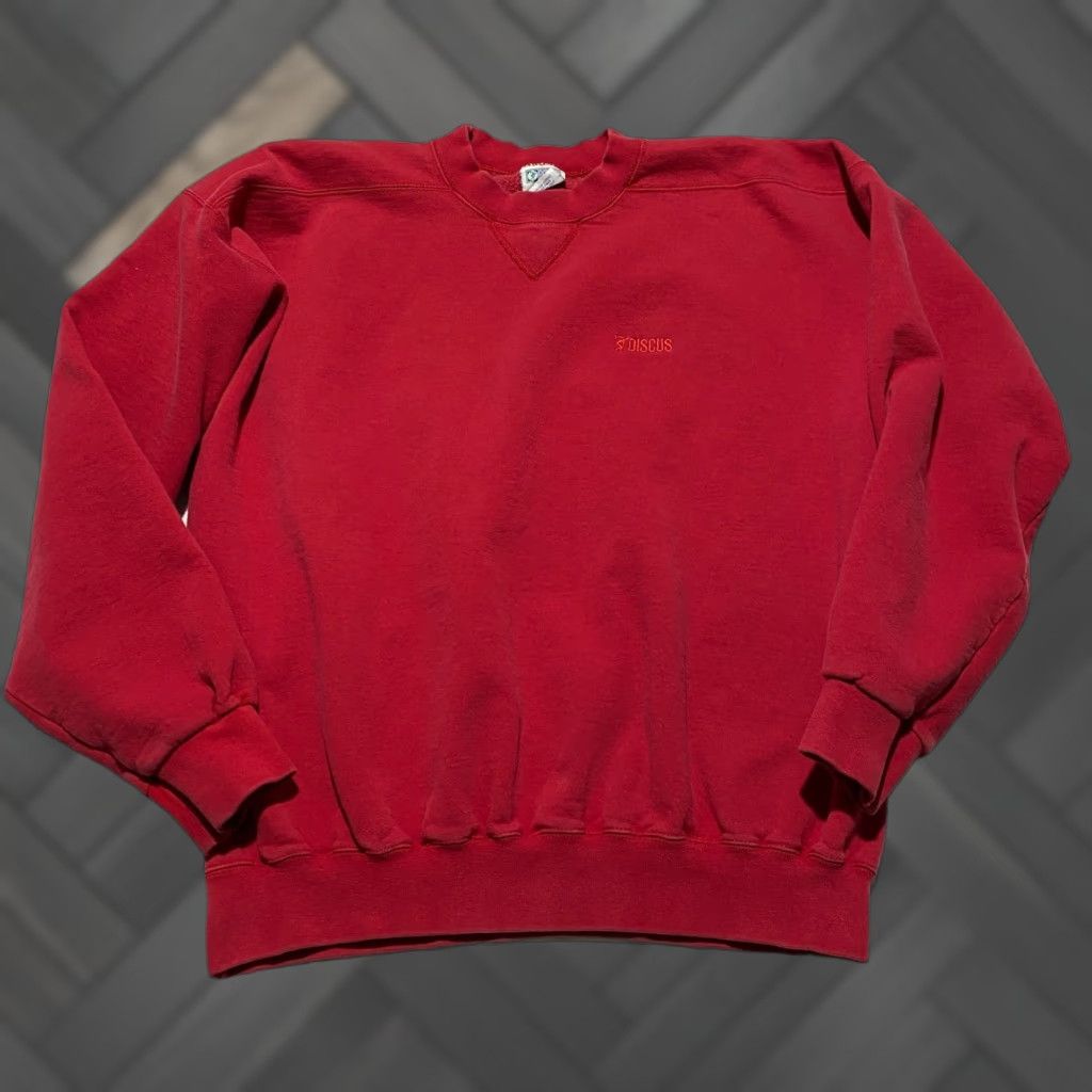 Vintage VINTAGE Discus Athletic Red Crewneck Sweatshirt Men L USA 90s Heavyweight Cotton Blend Pullover Crew Neck Logo Modern Classic 90s Sportswear Mens Size US L / EU 52-54 / 3 - 1 Thumbnail