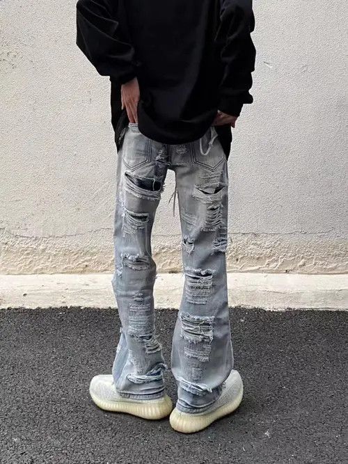 VIBE High street heavy industry design ripped patch jeans Size US 31 - 6 Thumbnail