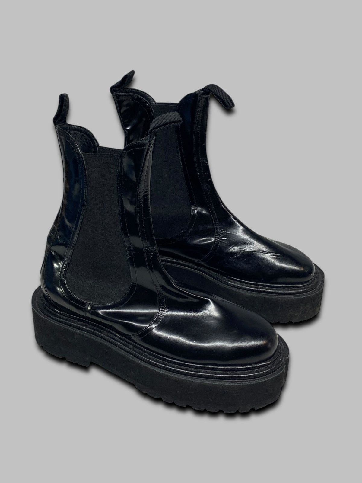 Simone Rocha Simone Rocha Patent Leather Black Boots Avant Garde Size US 12.5 / EU 45-46 - 1 Thumbnail