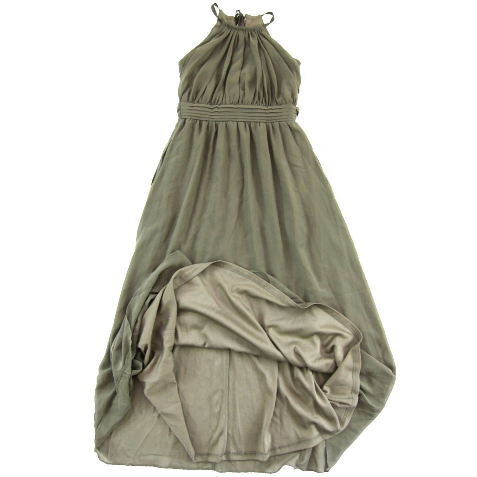 Vintage NWT Birdy Grey Moss Green High Neck Empire Long Maxi Sienna Dress S Size S / US 4 / IT 40 - 4 Thumbnail