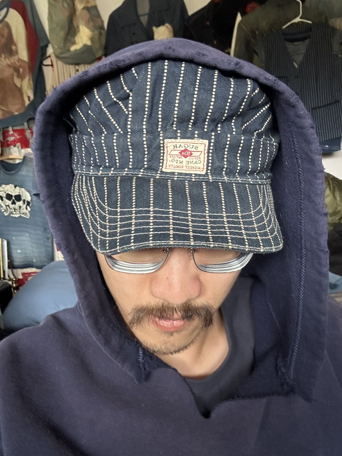 Sugar Cane Union Stifel Striped Newboys wabash conductor kountry cap Size ONE SIZE - 15 Thumbnail