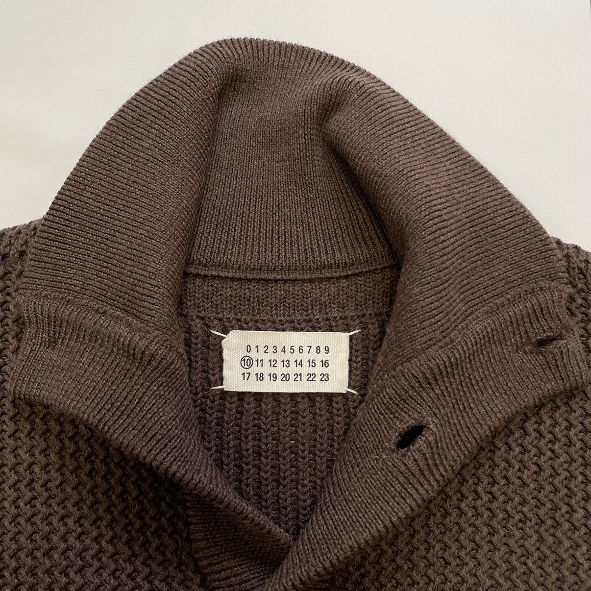 Maison Margiela A/W 09 Chunky Panelled Brown Knit Sweater Size US L / EU 52-54 / 3 - 5 Thumbnail