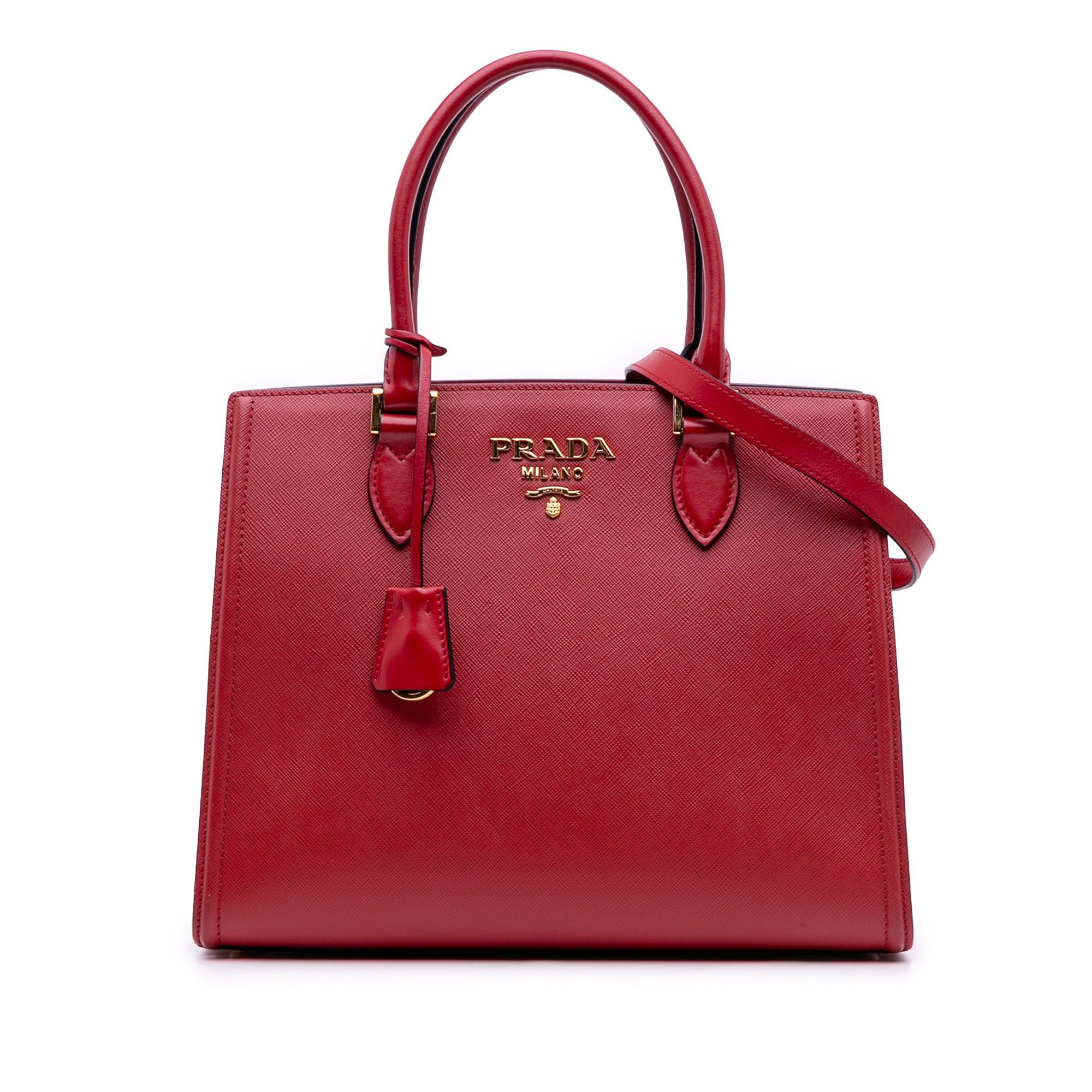 Prada Soft Calf Trimmed Saffiano Convertible Tote Size ONE SIZE - 1 Thumbnail
