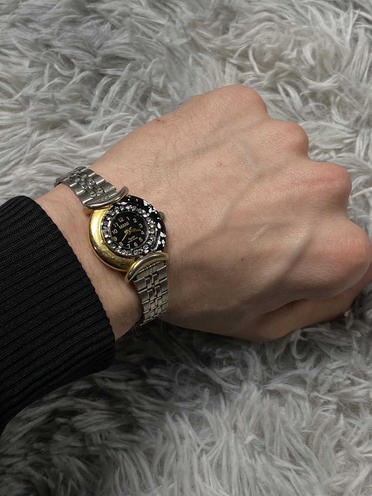 Japanese Brand Mani Two-Tone Watch with Crystal Accents Size ONE SIZE - 5 Thumbnail