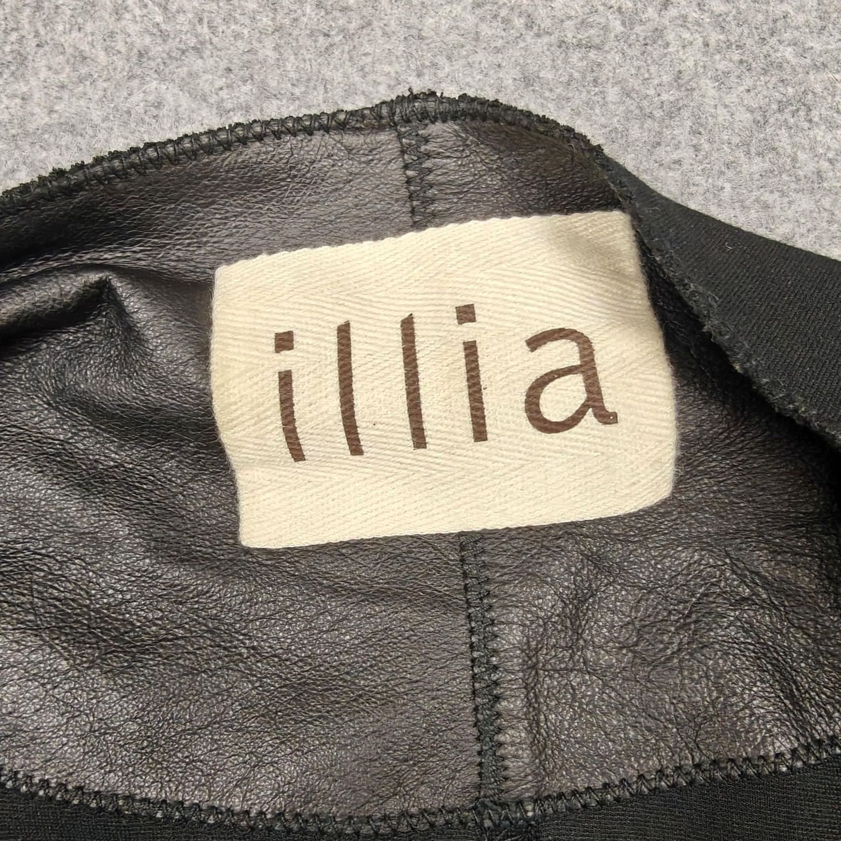 Vintage Illia Jacket Womens Black Leather Croc Embossed Moto Asym Zip Pockets Stretch 0 Size XS / US 0-2 / IT 36-38 - 4 Thumbnail