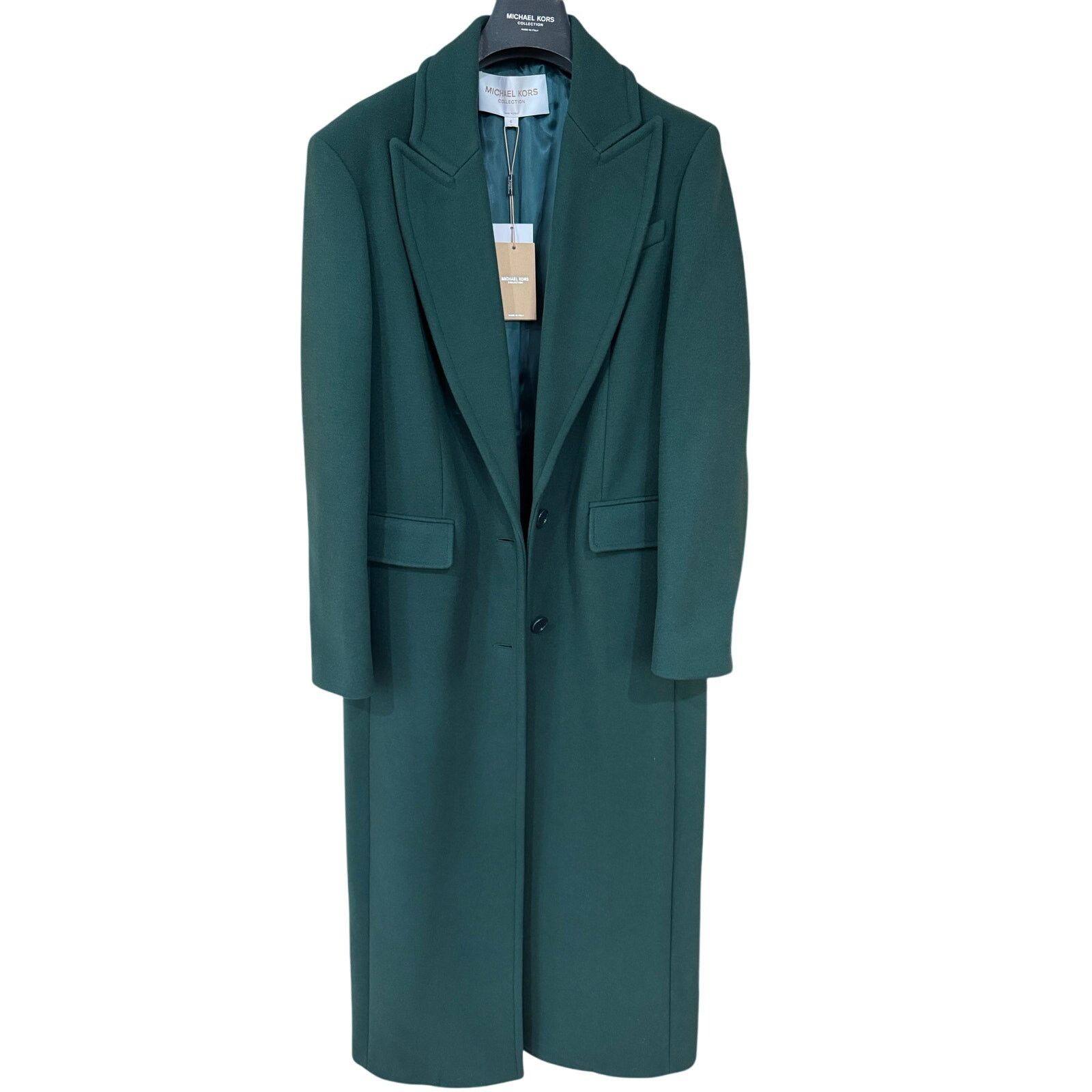 Michael Kors Michael Kors Collection Chesterfield Wool Coat Green sz. 6 Size M / US 6-8 / IT 42-44 - 2 Thumbnail