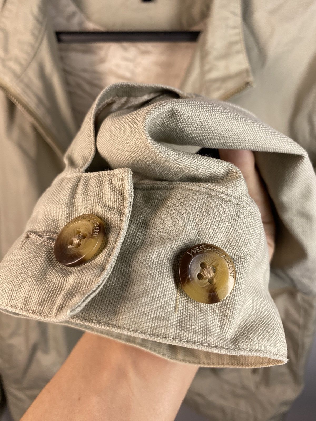 Yves Saint Laurent Beige 90s YSL Jacket Canvas Cotton Light Classic Bomber Size US M / EU 48-50 / 2 - 10 Thumbnail