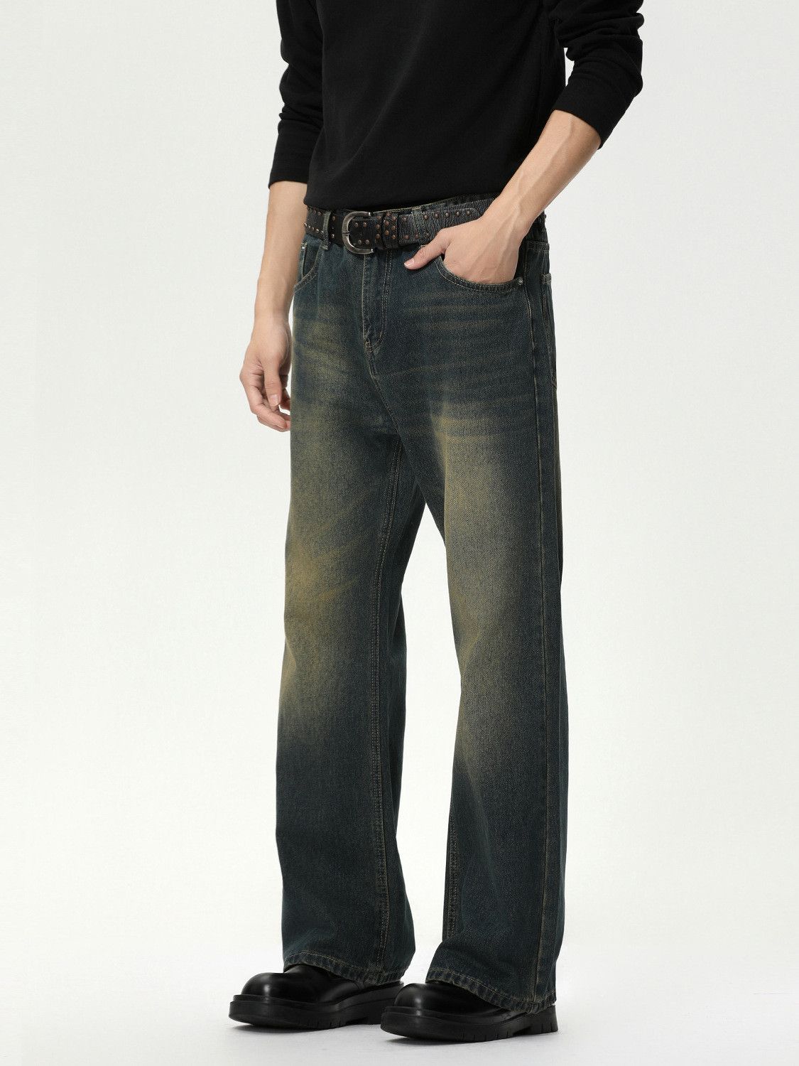 Vintage Men's distressed retro casual washed flared jeans Size US 32 / EU 48 - 3 Thumbnail