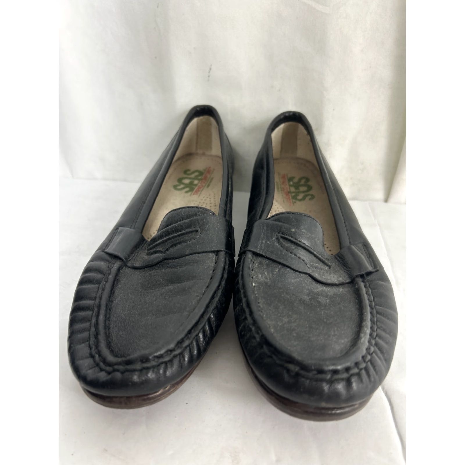 SAS SAS Penny Loafers Womens 7.5 M Black Leather Flat Slip On Penny Loafers SAS 7.5 M Black Women Flat Shoes Size US 8 / IT 38 - 4 Thumbnail