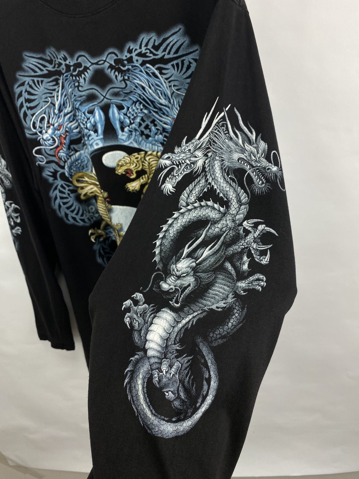 Japanese Brand 🇯🇵☯️ Vintage 90s Yin Yang Japan Tiger Dragon Long Sleeve Size US XL / EU 56 / 4 - 6 Thumbnail